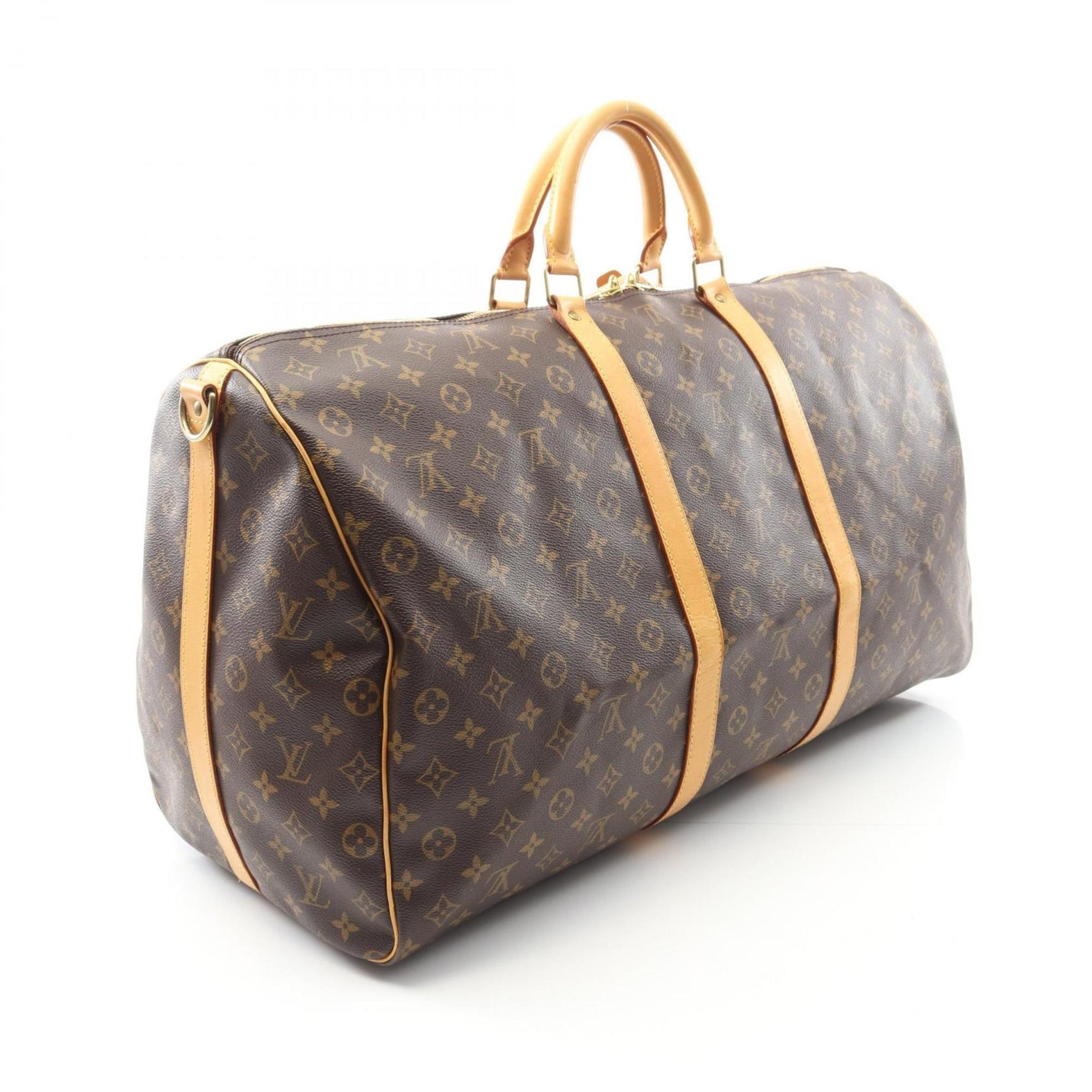 Louis Vuitton Keepall Bandouliere 60 Boston Bag, Coated Canvas and Leather, Monogram, Men's Brown