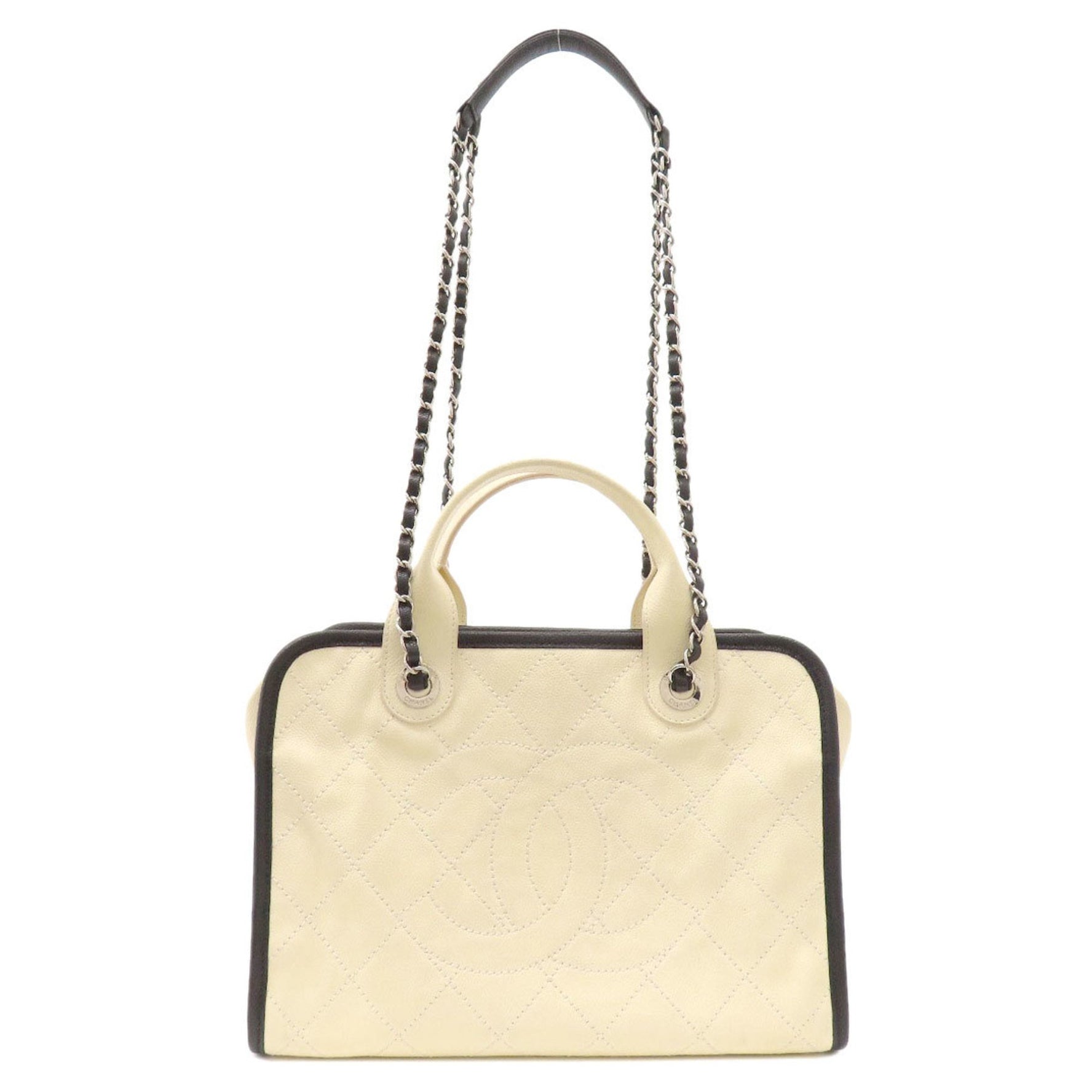 CHANEL Coco Mark Tote Bag Caviar Skin