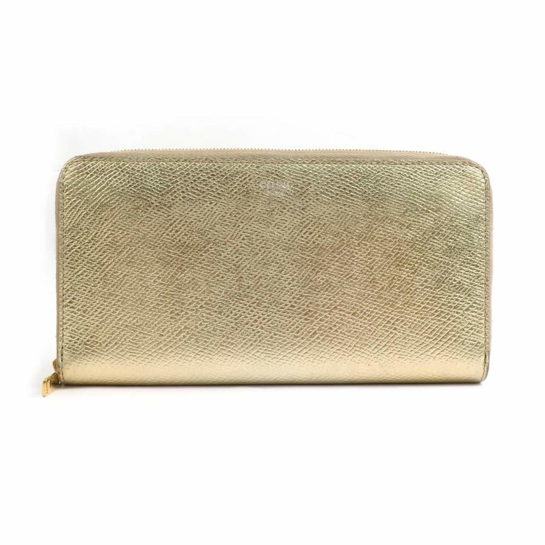 CELINE Round Long Wallet Leather Men's