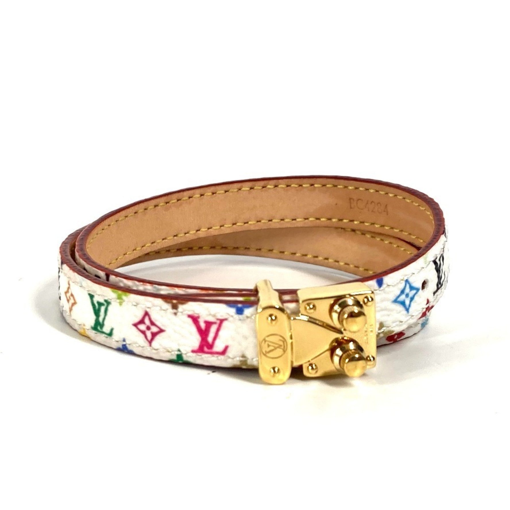 Louis Vuitton Monogram Multicolor Takashi Murakami LV x TM Bracelet Signature Double Accessory Canvas White