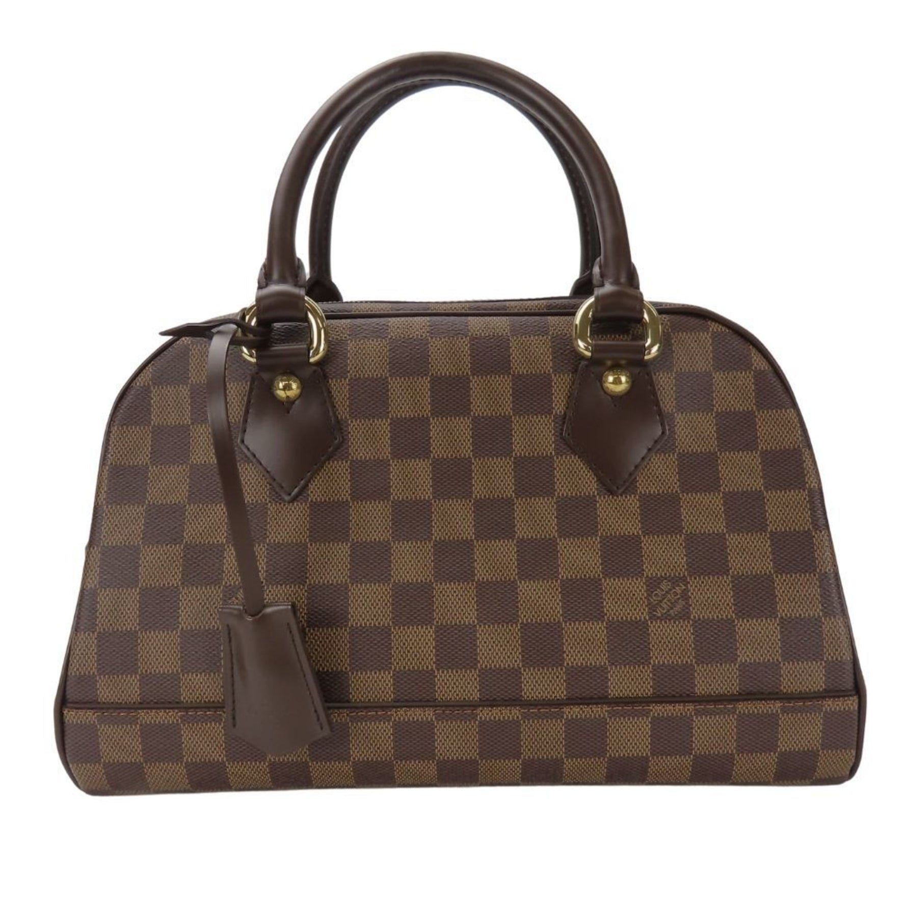 Louis Vuitton Handbag Duomo Damier Leather Ebene Brown Mini Boston Bag