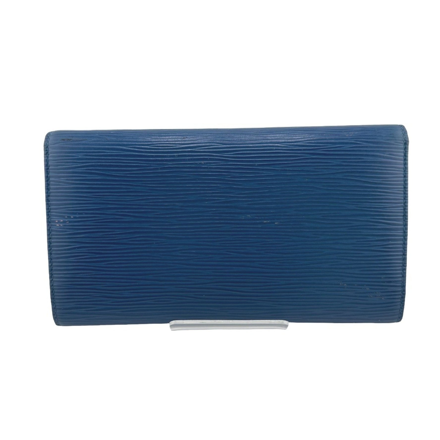 Louis Vuitton Long Wallet Epi Porte Tresor International Leather Toledo Blue LV