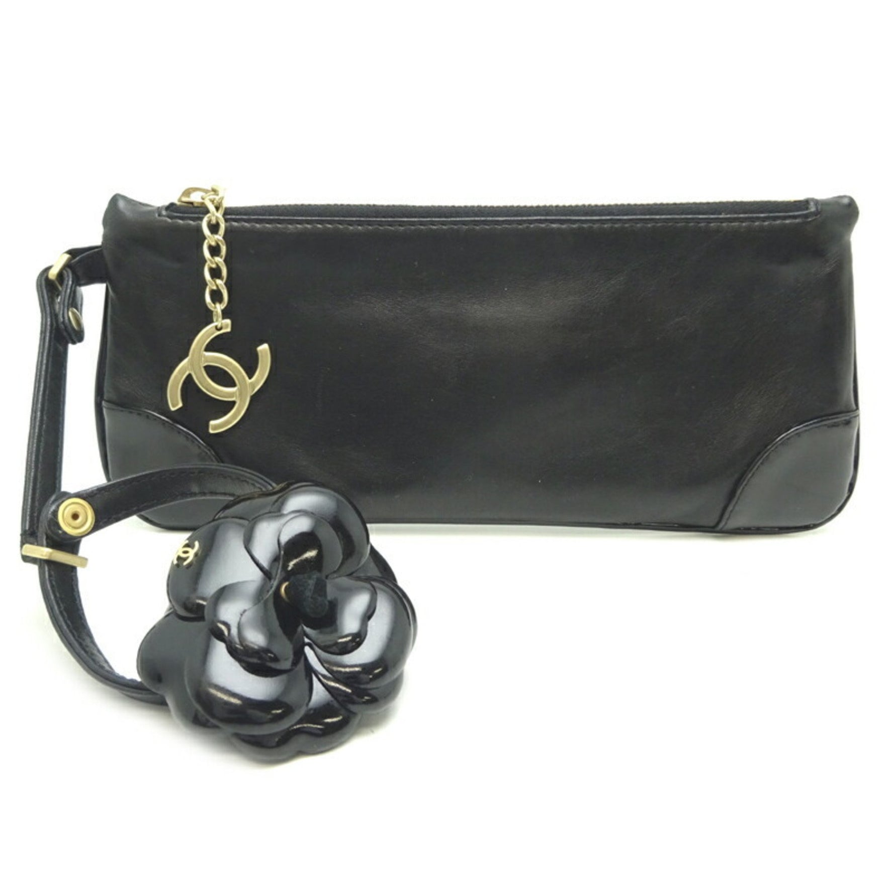 Chanel Camellia Pouch and Men's Handbag Leather