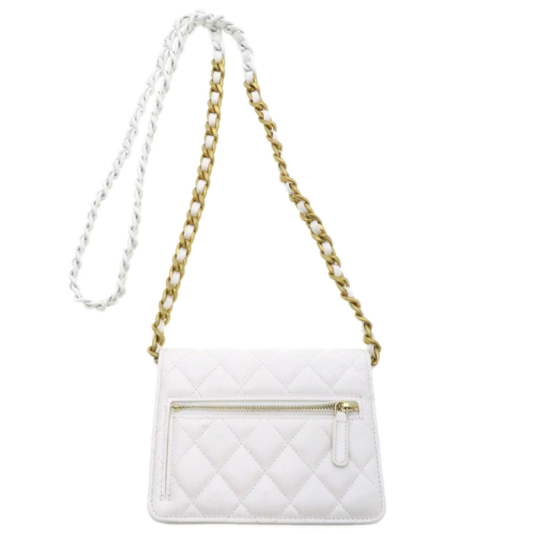 Chanel Chain Wallet Coco Mark Matelasse Shoulder Bag Lambskin