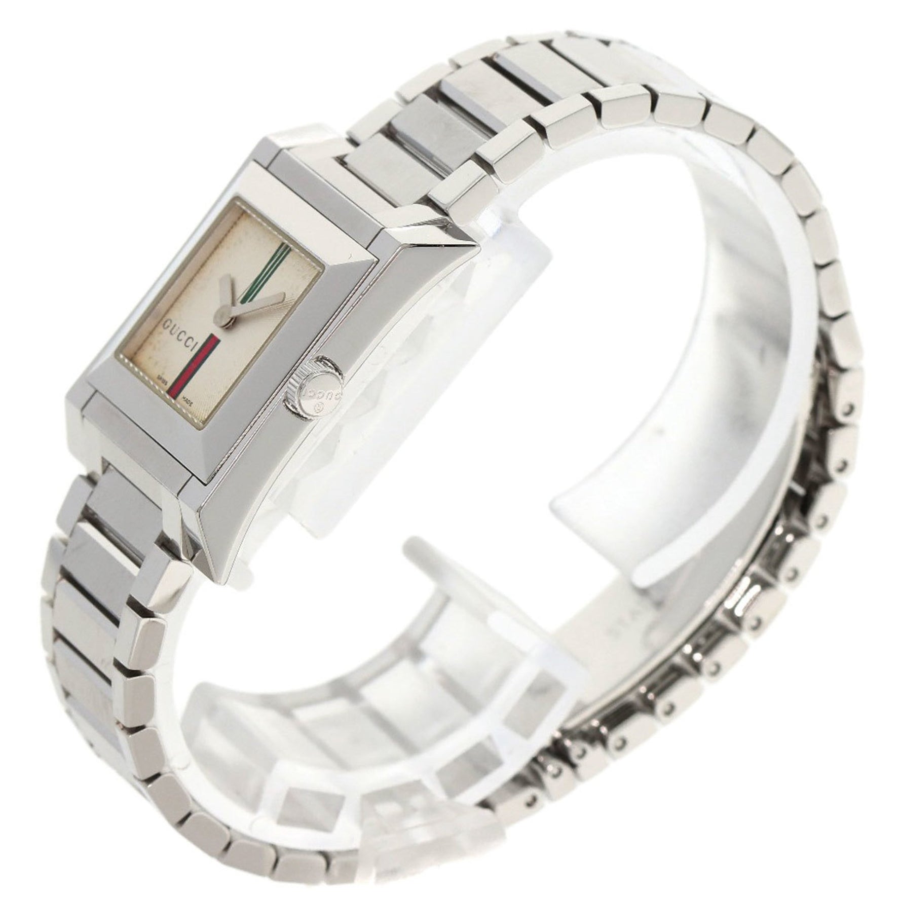 Gucci Square Face Watch Stainless Steel SS Ladies