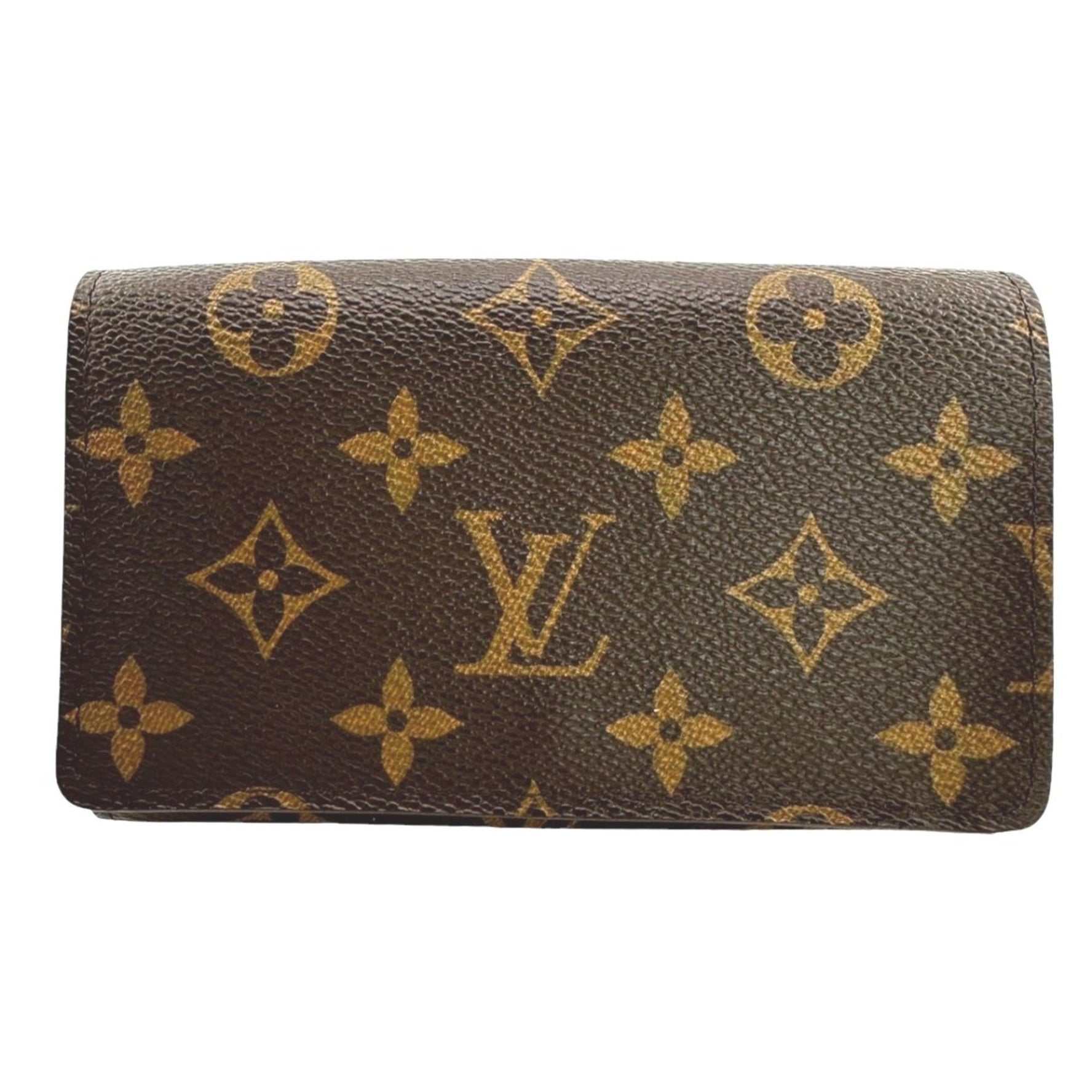 Louis Vuitton Bi-fold wallet L-shaped zipper Monogram Porte Monnaie Tresor canvas