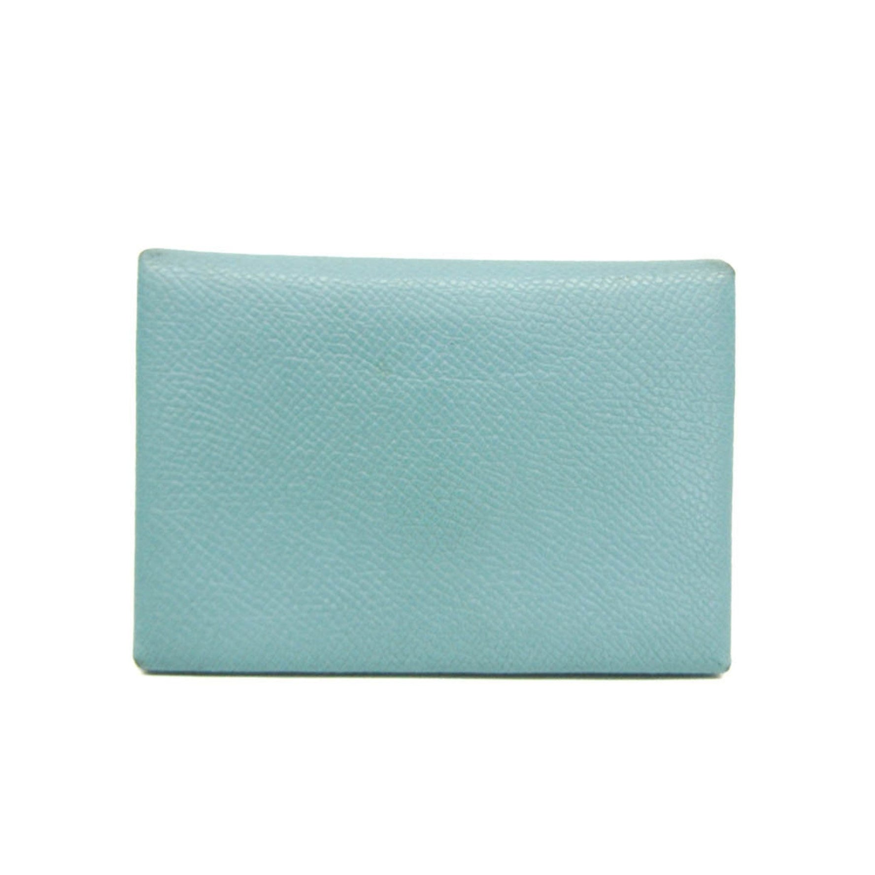 Hermes Calvi Duo Epsom Leather Card Case Light Blue