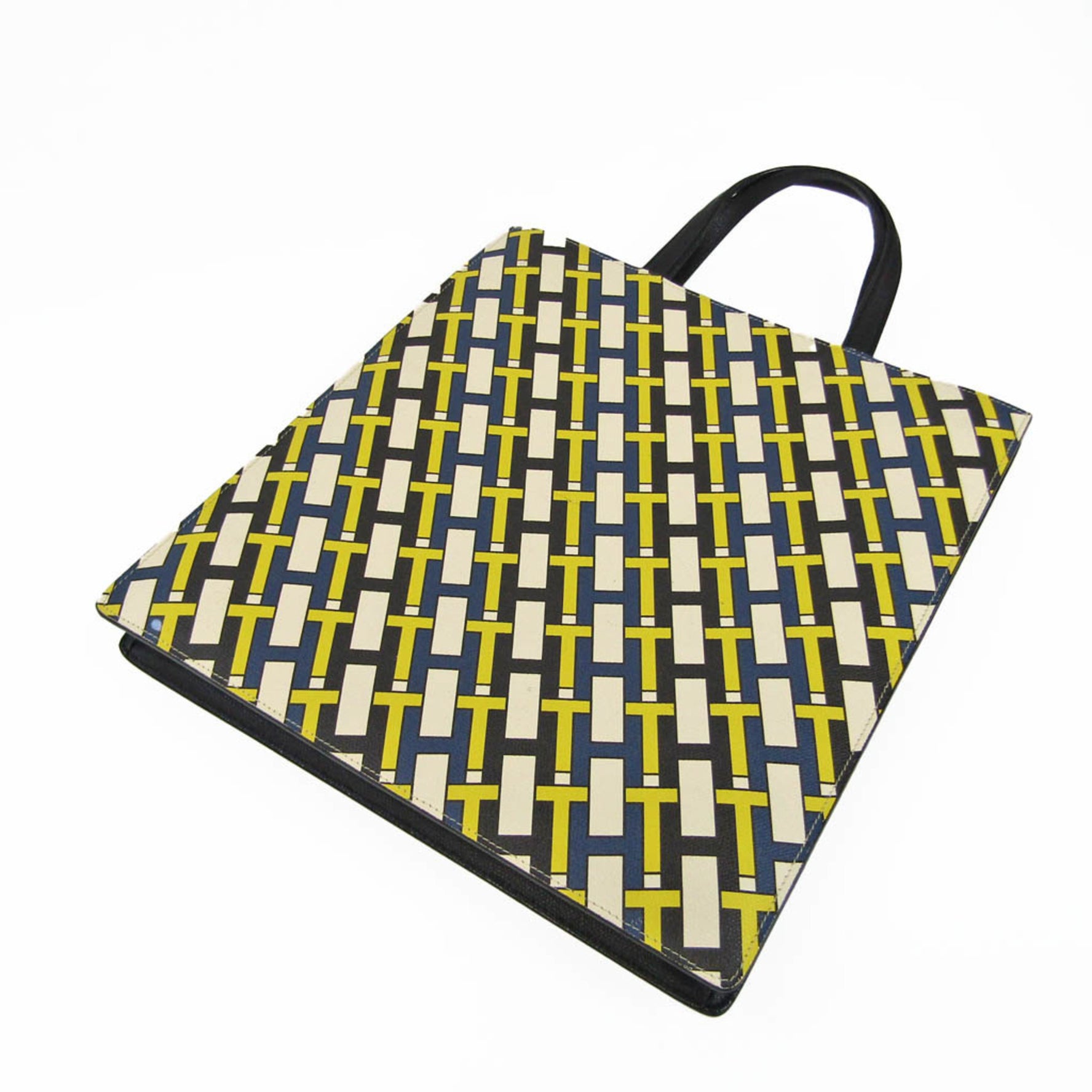 Valextra Men,Women Leather Handbag Black,Multi-color,Yellow