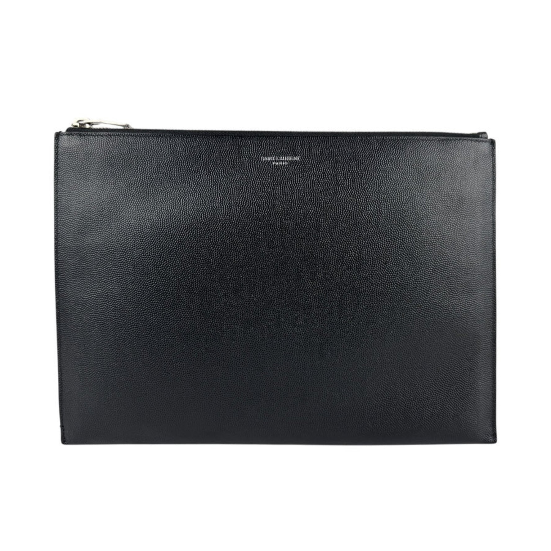 Saint Laurent Clutch Bag, Leather and Silver