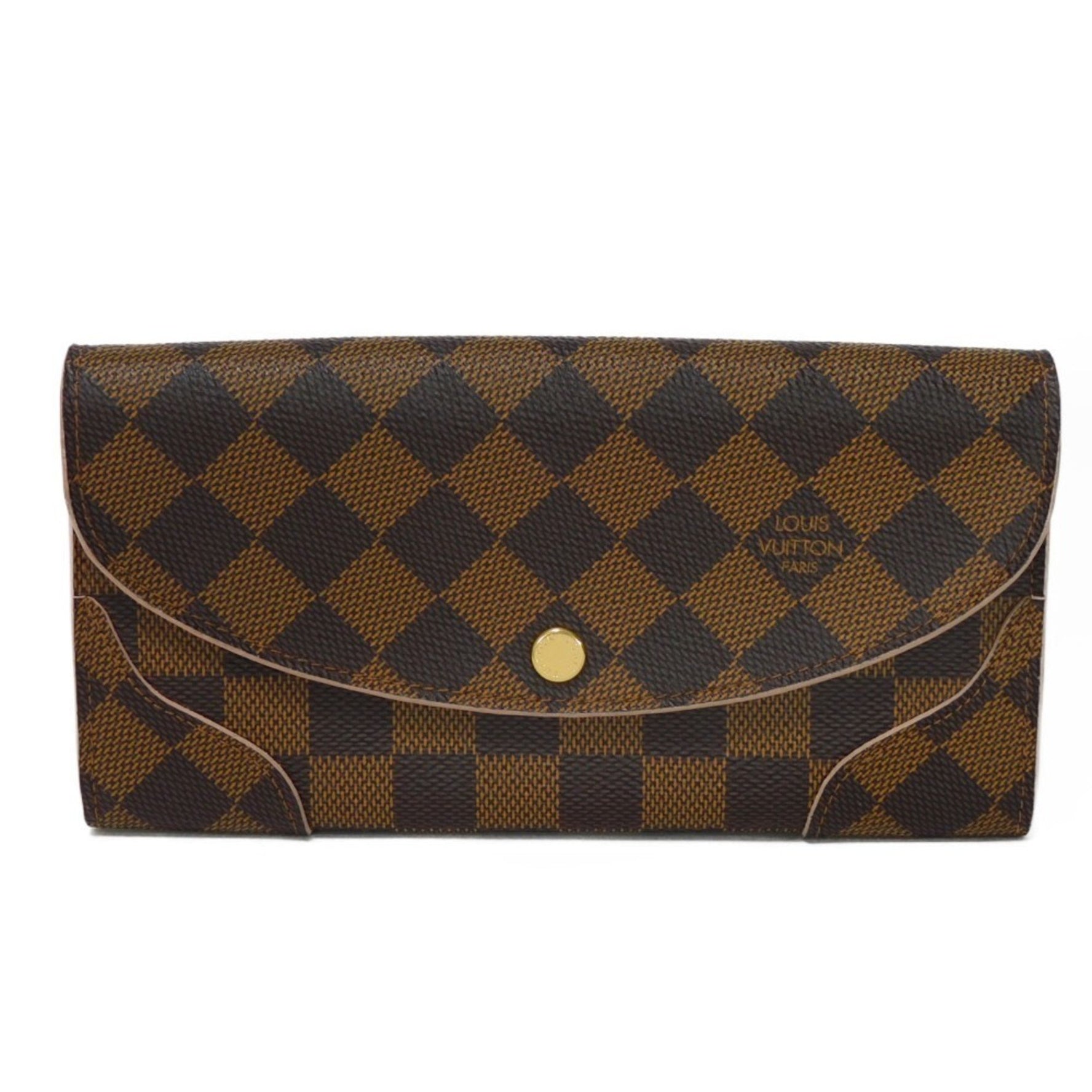 Louis Vuitton Long Wallet Portefeuille Kaisa Ebene Brown Pink Bi-fold Bicolor Damier Rose Ballerine Billfold