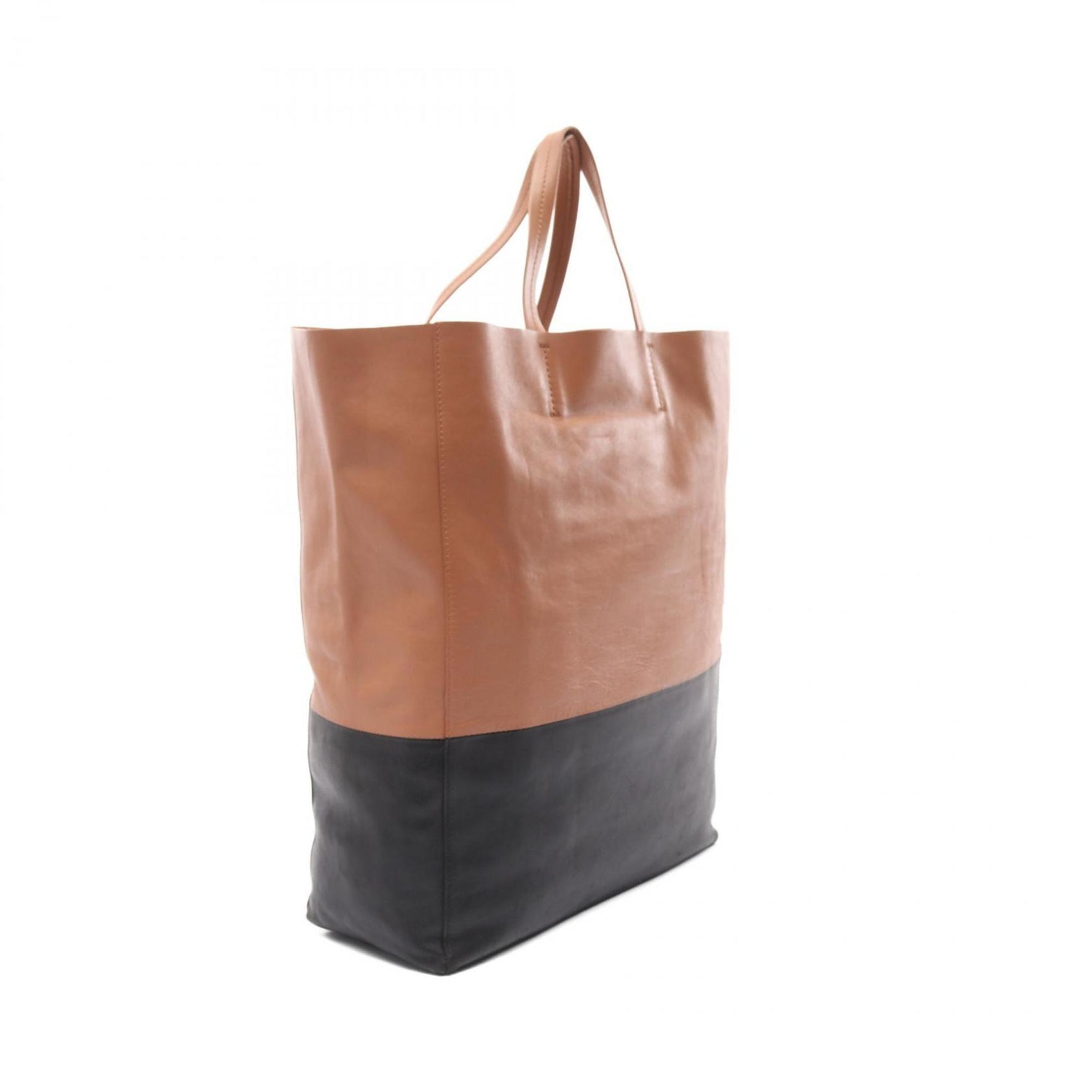 Celine Horizontal Cabas Tote Bag, Leather, Brown and Black
