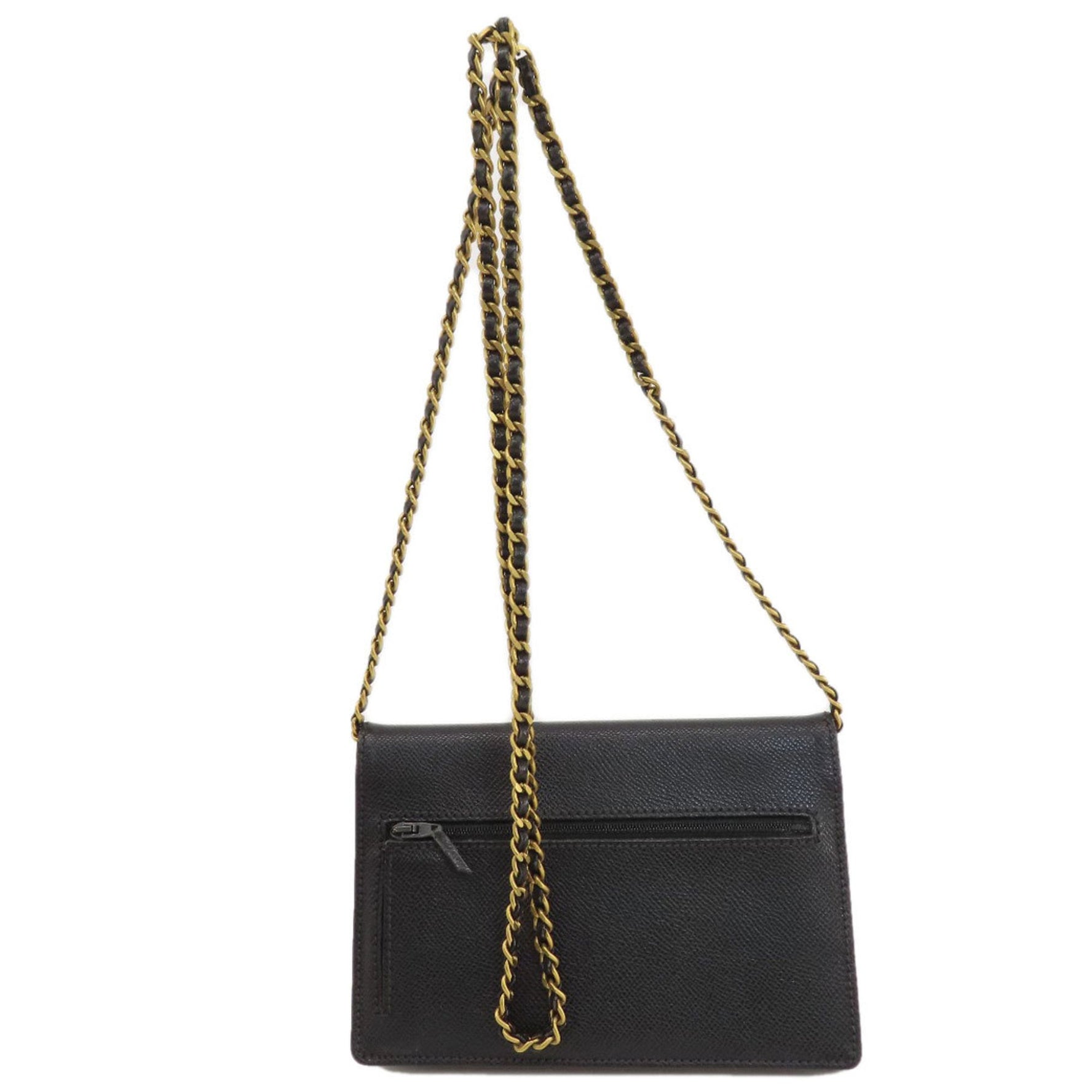 Chanel Chain Wallet Coco Mark Long Caviar Skin