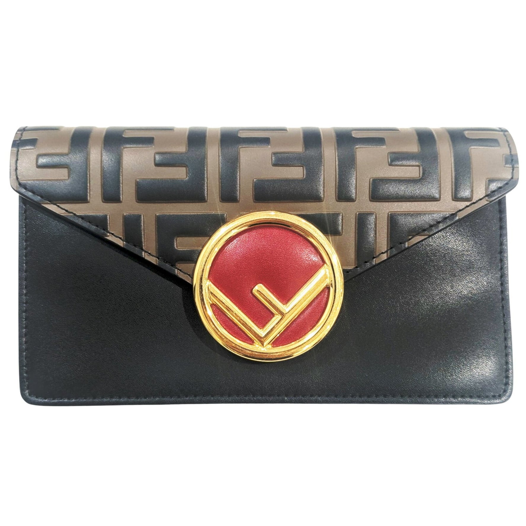 FENDI F Is Belt Bag Brown Black G Hardware Leather Waist