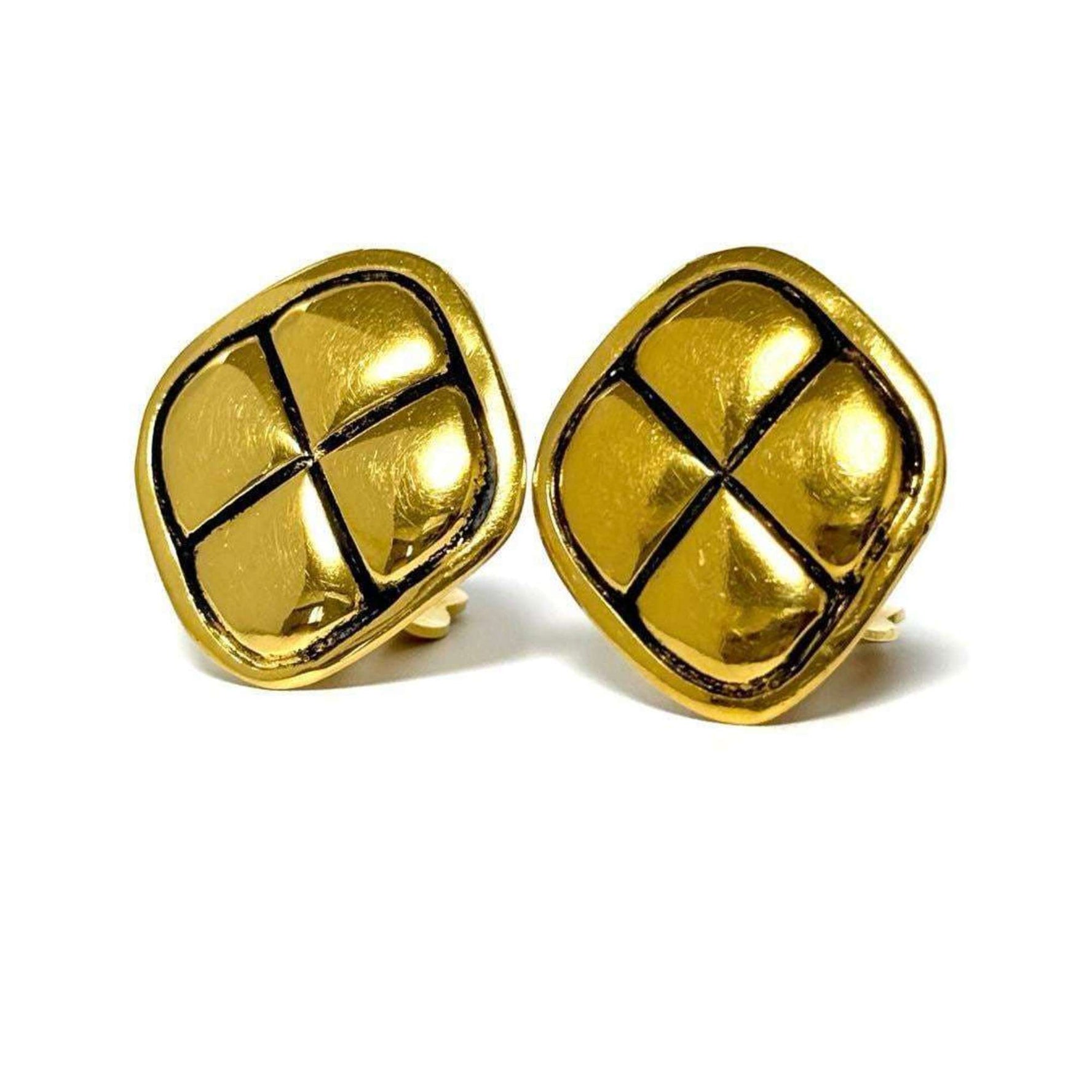 Chanel Vintage Clip Earrings Matelasse