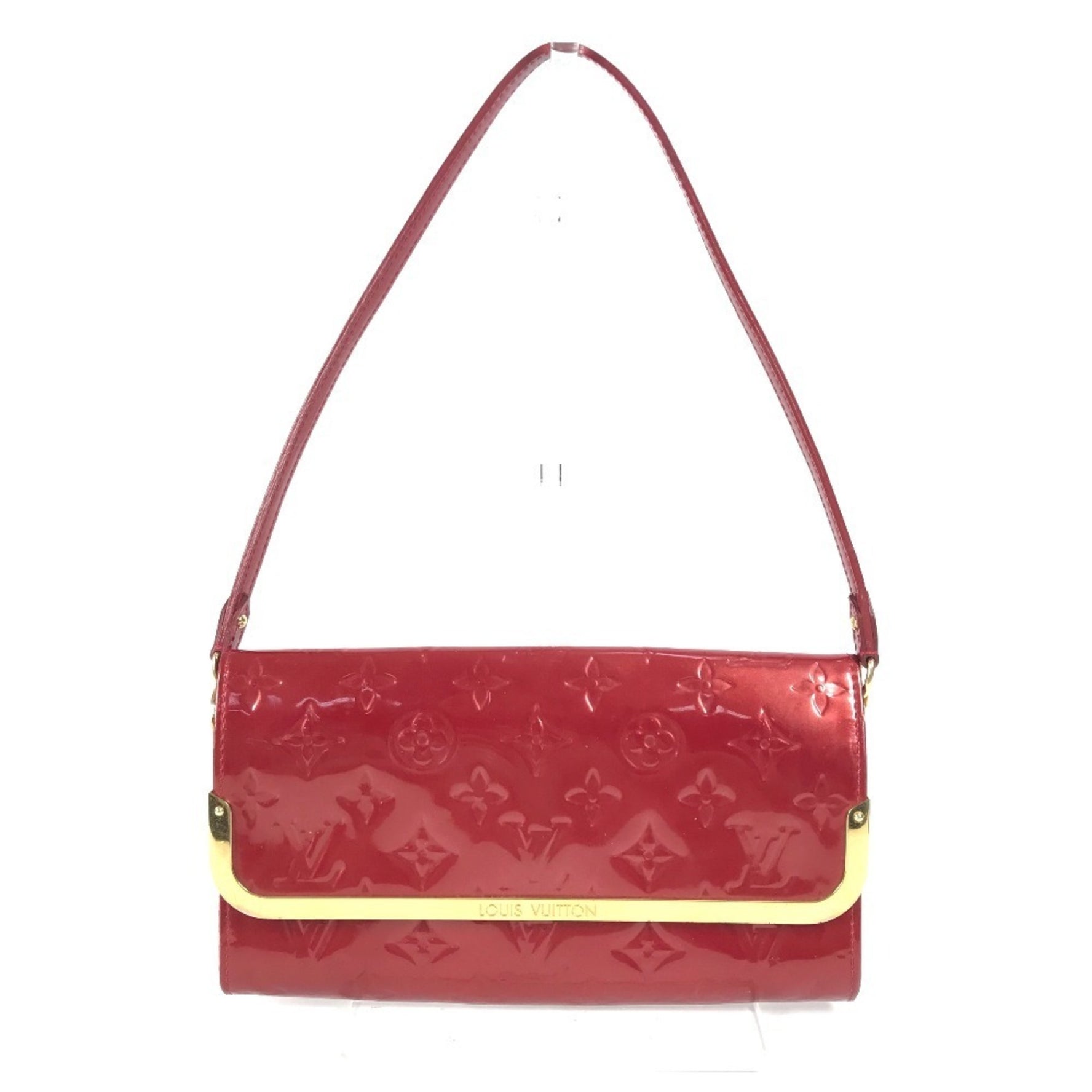 Louis Vuitton Monogram Vernis Rossmore MM Bag Shoulder Clutch Canvas Pomme d'Amour Red