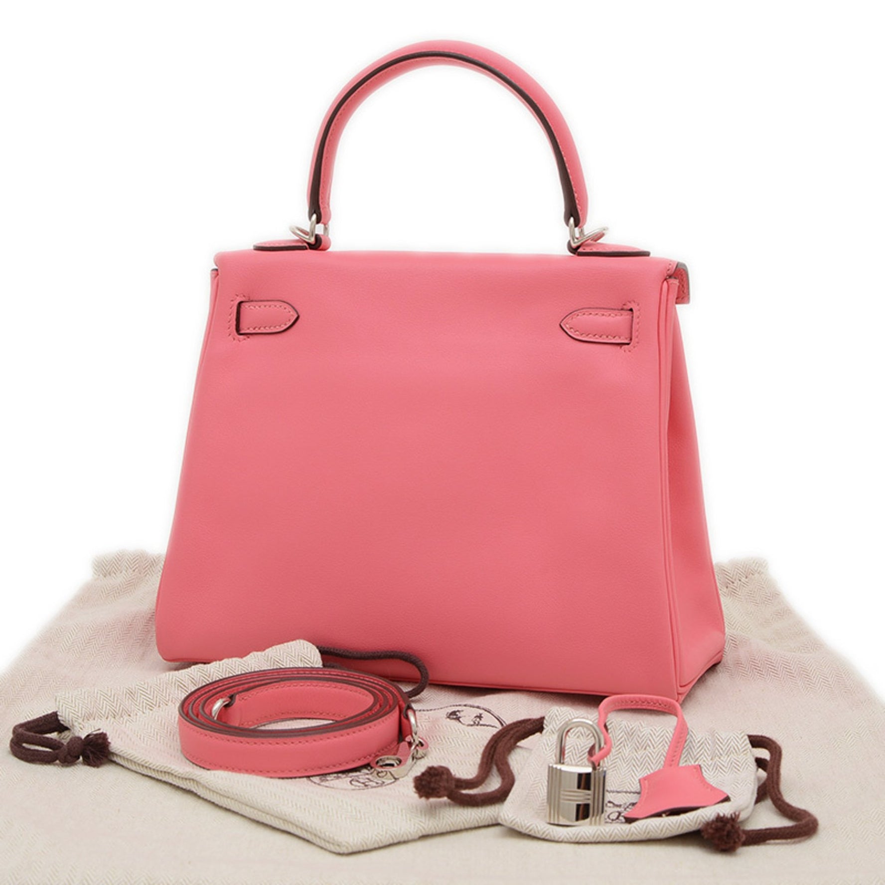 Hermes Hermès Kelly 25 Handbag, Swift, Rose Azalee, Silver Hardware, C Stamp