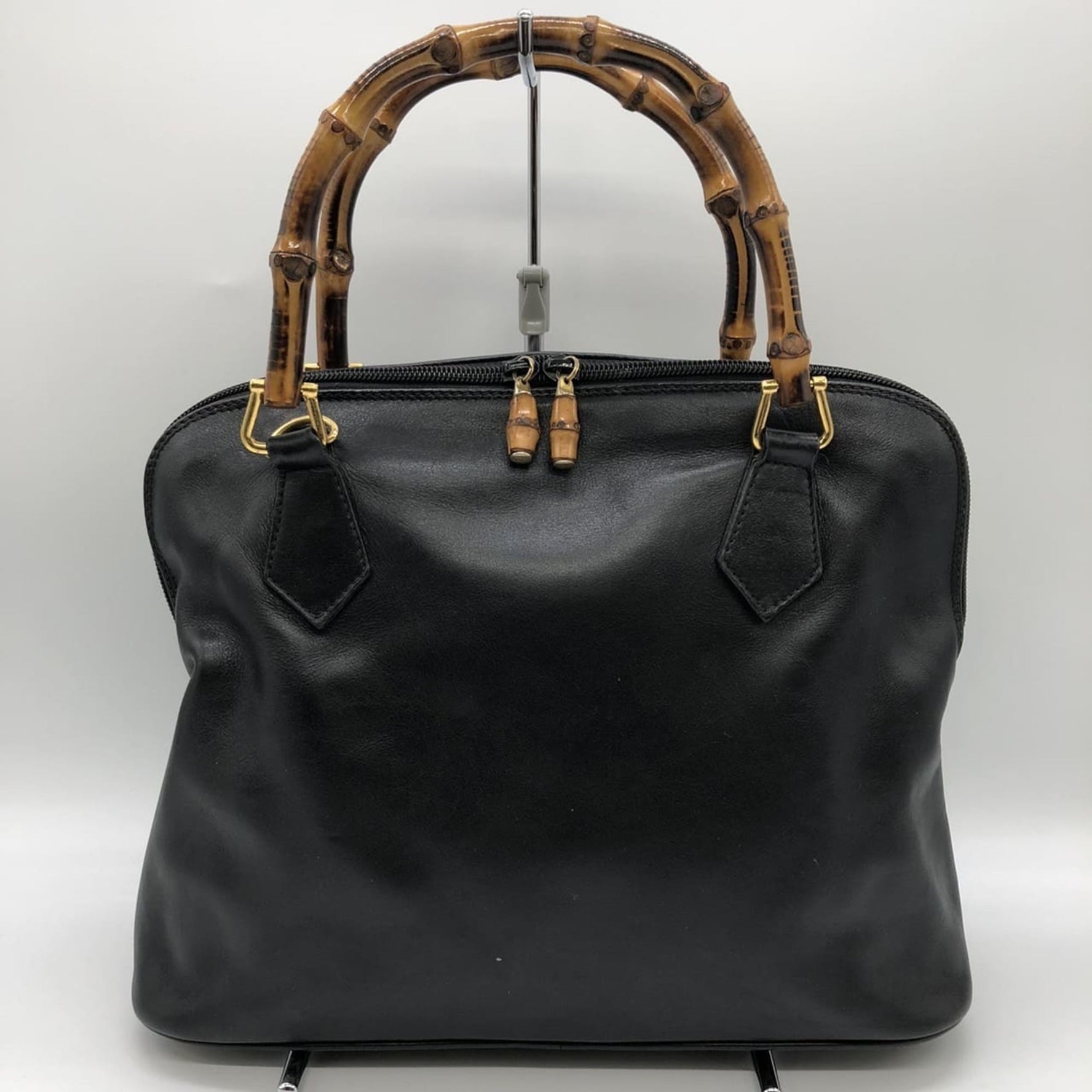 GUCCI 000 1186 Bamboo Handbag in Leather, Old
