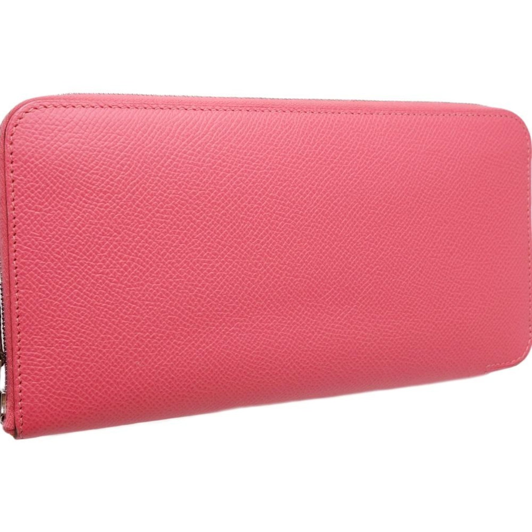 HERMES Long Wallet Azap Silk In C Stamp Veau Epsom Rose Azalee