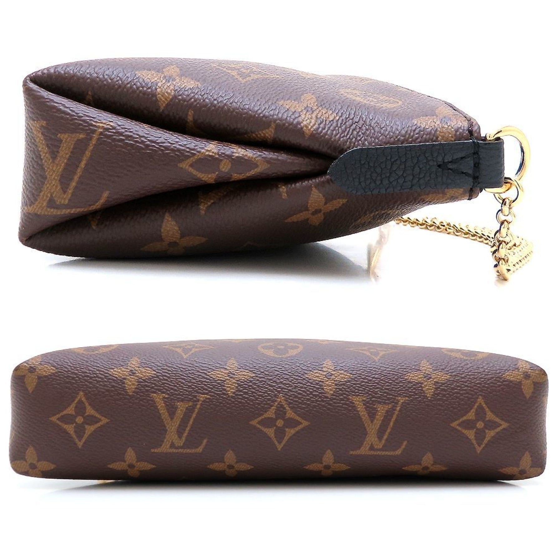 LOUIS VUITTON Monogram Pallas Scratch Handbag Brown Noir