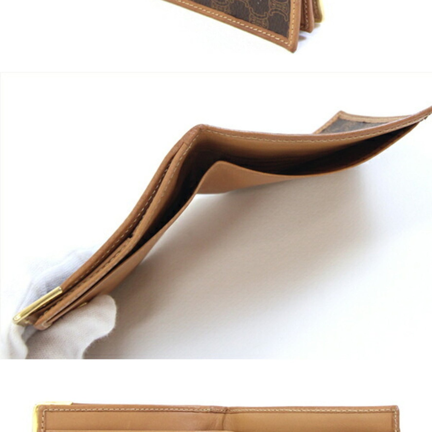 Celine Bi-fold Wallet Macadam PVC Leather Mini Old