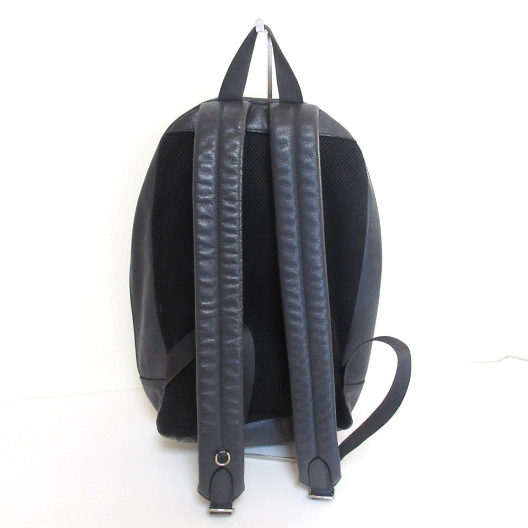 COACH Leather Charles Slim Backpack Sport Calf Rucksack Black Navy Men's
