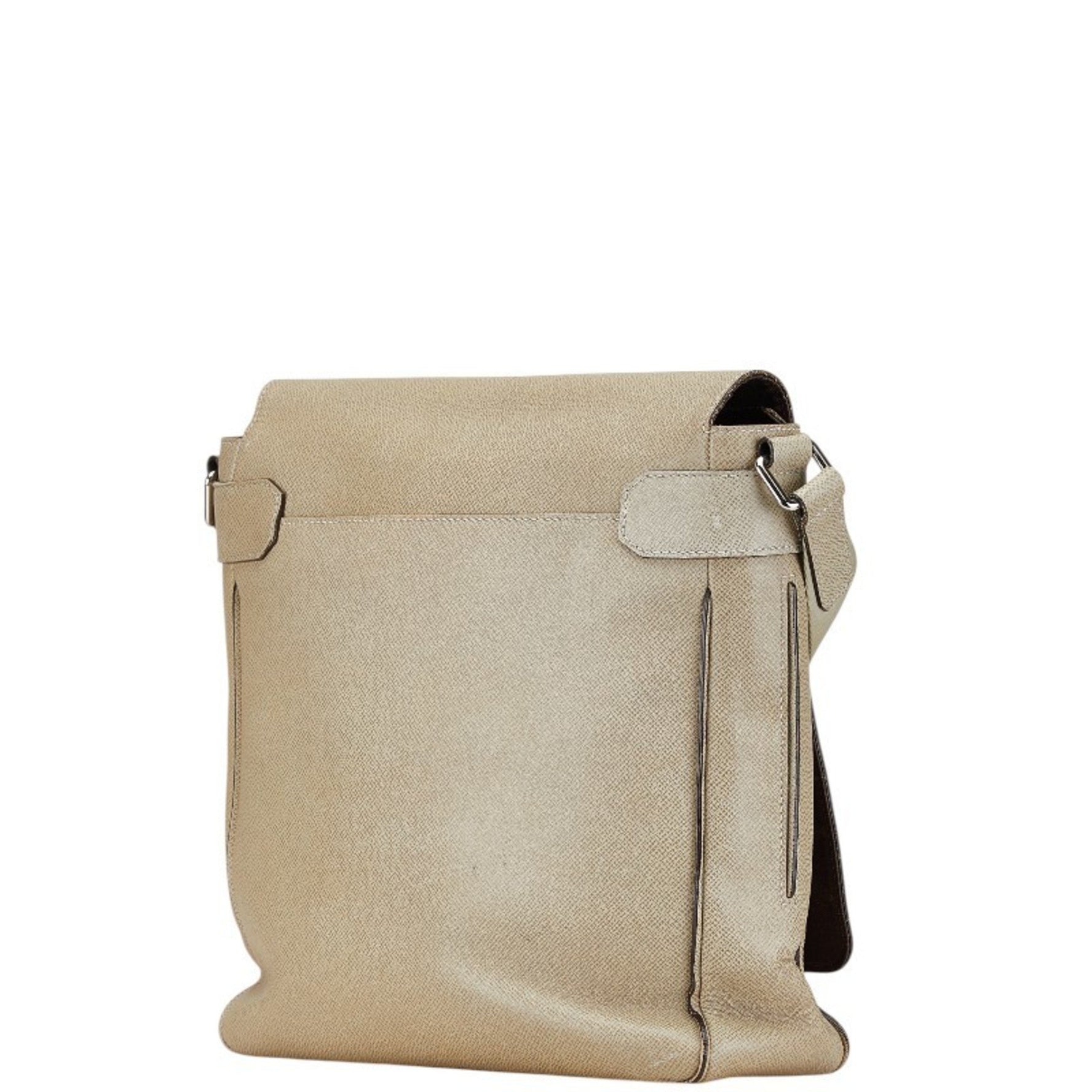 Louis Vuitton Taiga Milo Shoulder Bag Polaire Beige Leather