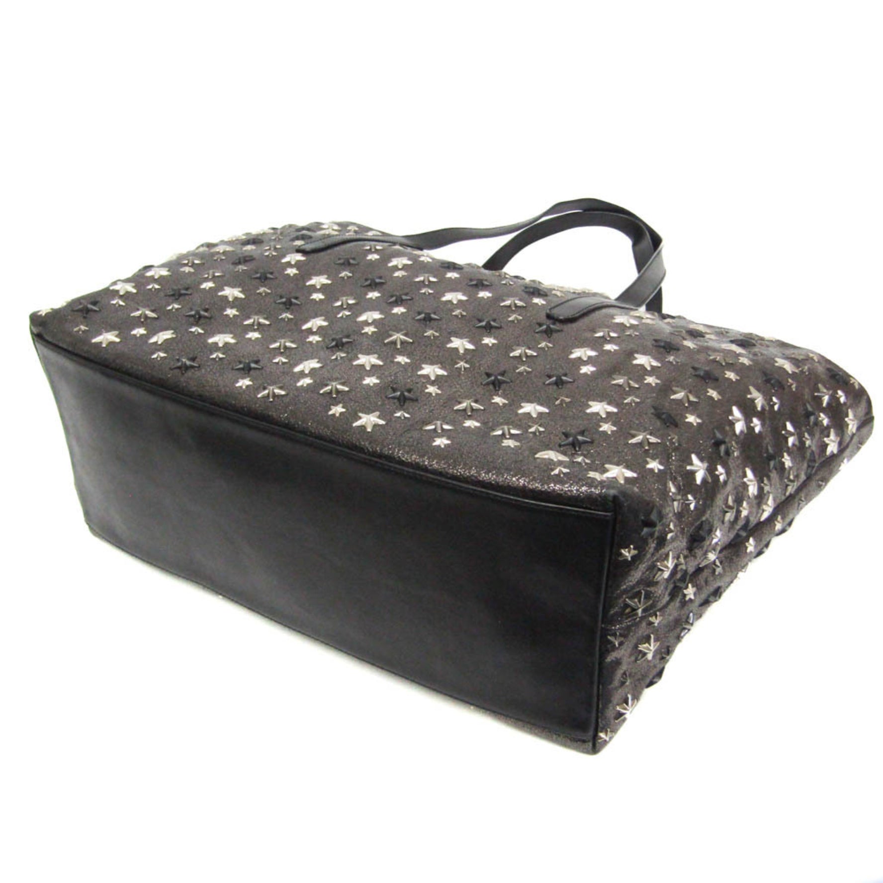 Jimmy Choo Pimlico Men,Women Leather Tote Bag Metallic Black