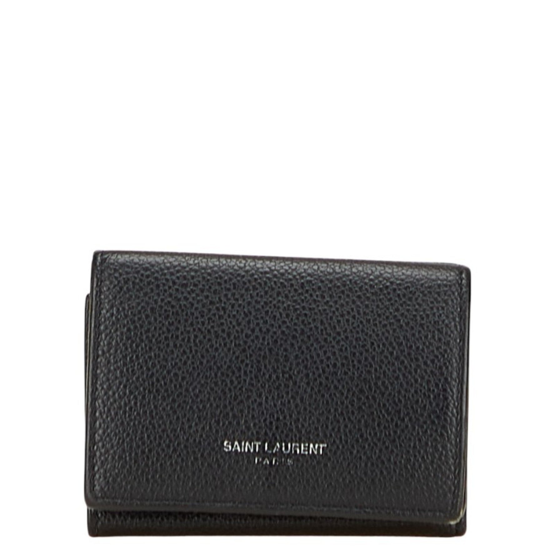 Saint Laurent Tiny Wallet, Compact Tri-fold Leather, SAINT LAURENT