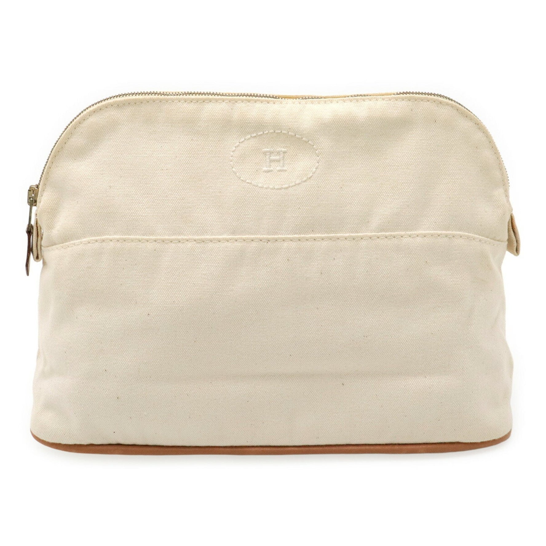 HERMES Bolide Pouch 25 Multi-Pouch Canvas Leather Ivory