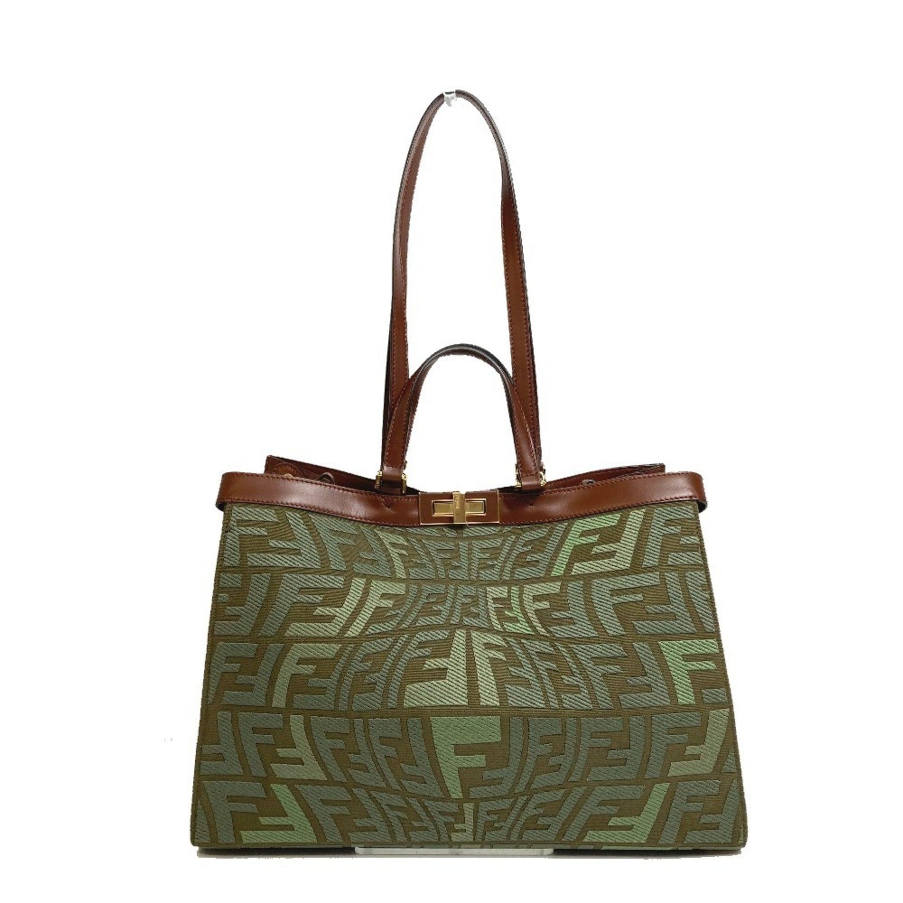 FENDI FF Peekaboo X Tote Shoulder Bag Cotton
