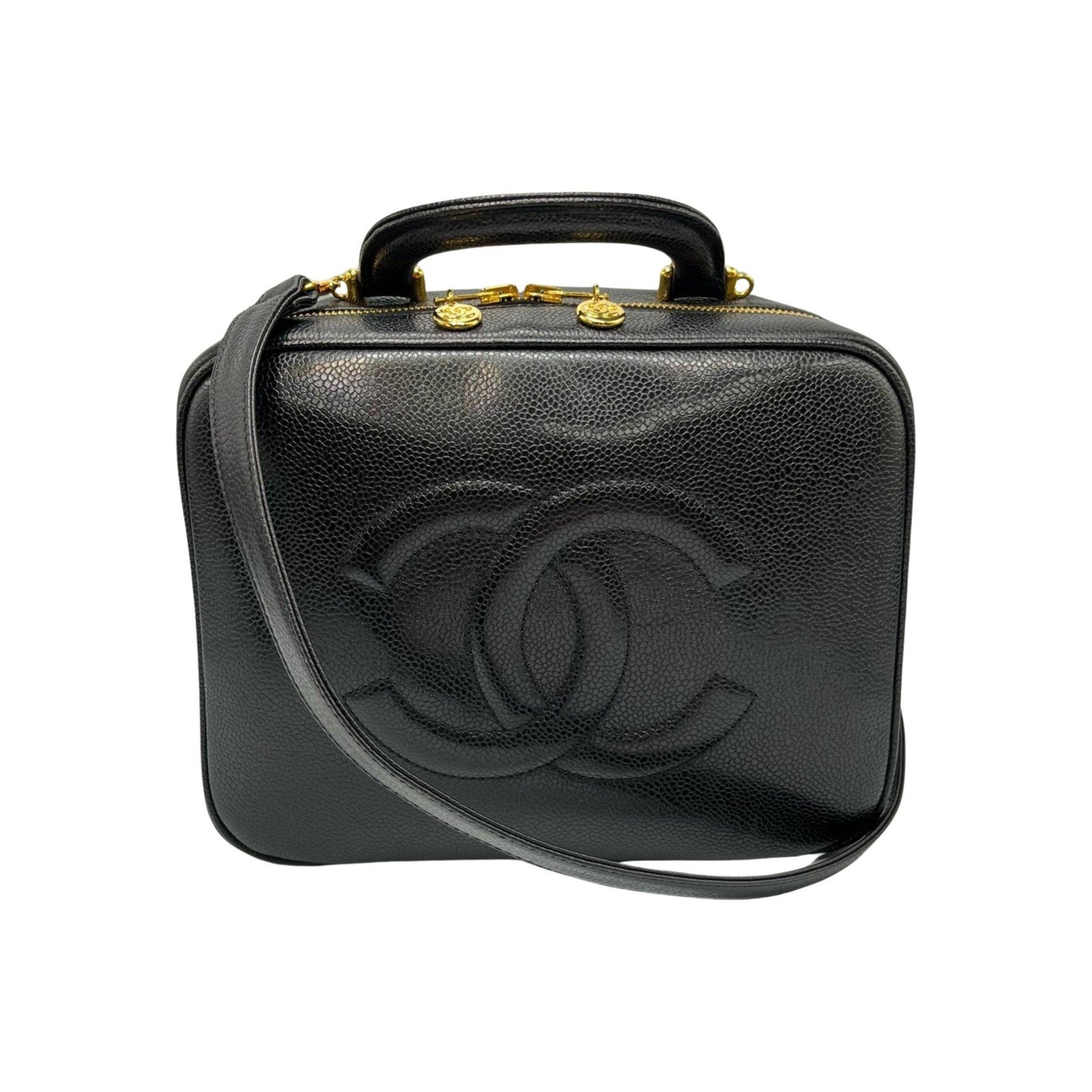 CHANEL Coco Mark Vanity Shoulder Bag in Matte Caviar Leather
