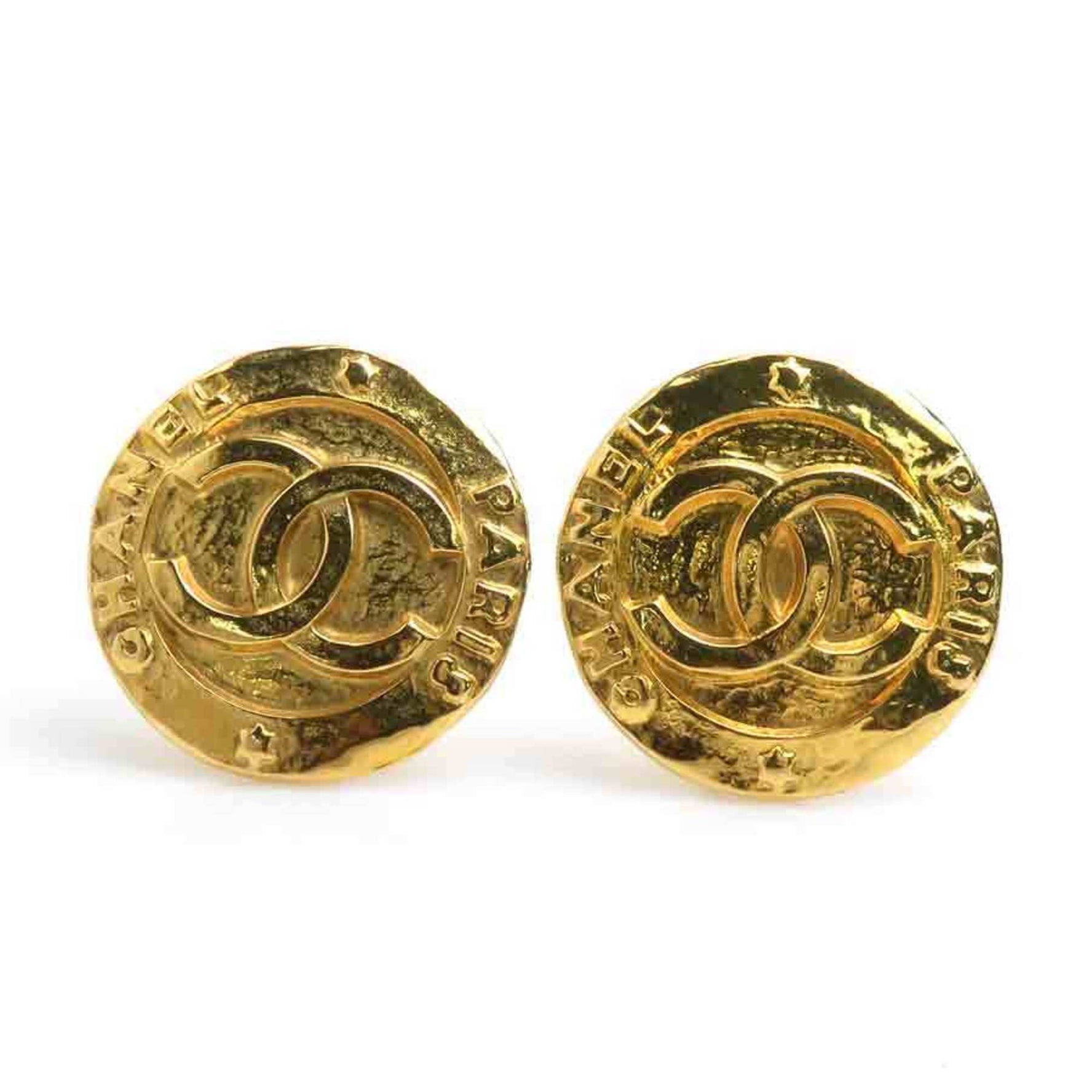 CHANEL Coco Mark Metal Earrings