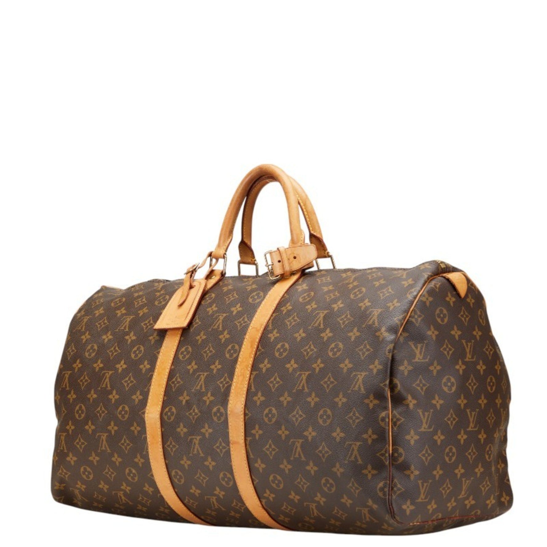 Louis Vuitton Monogram Keepall 55 Boston Bag PVC Leather