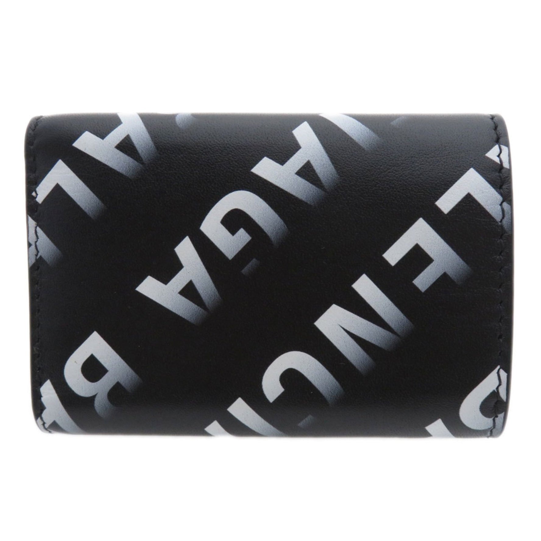 Balenciaga Motif Wallet Tri-fold Bi-fold Calfskin