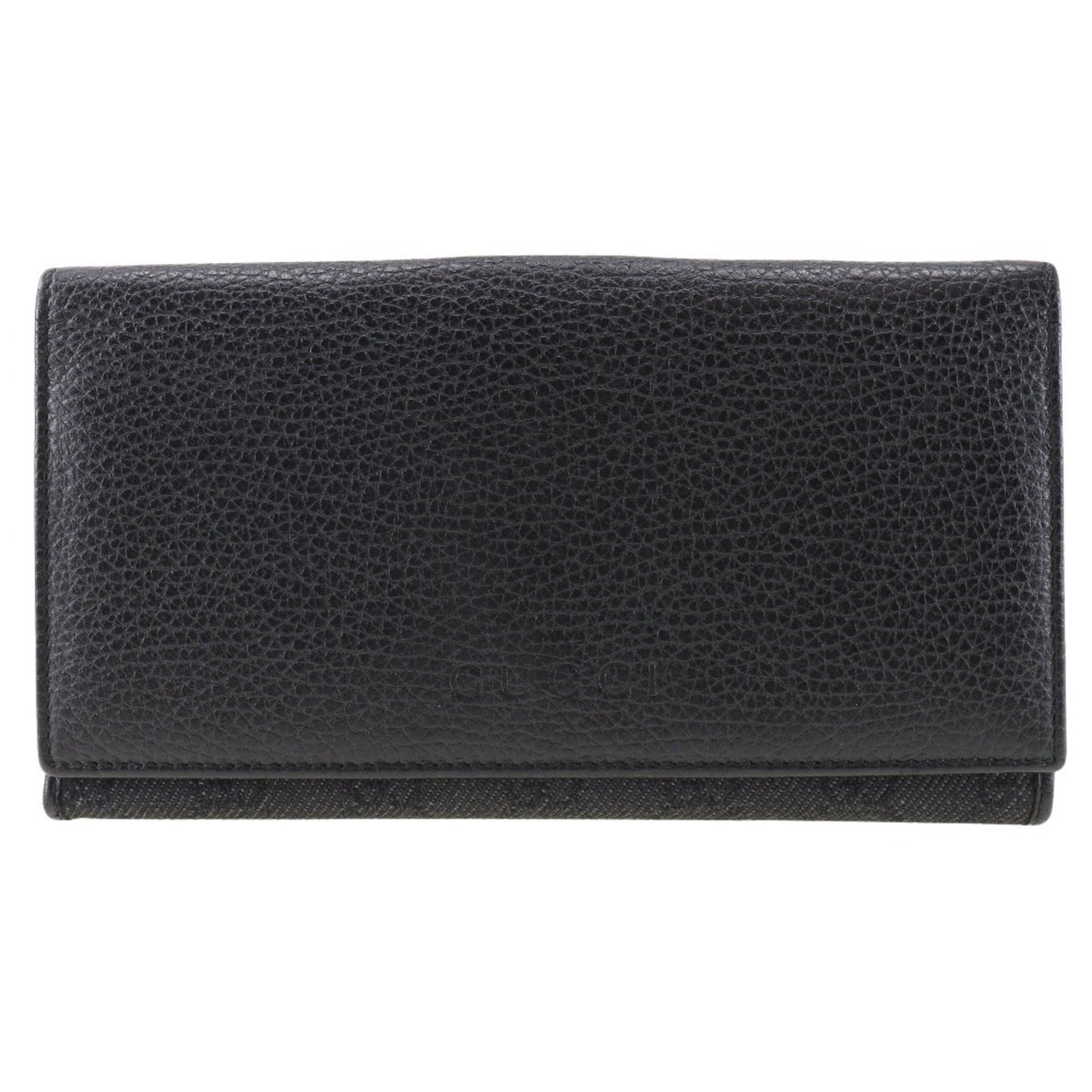 GUCCI long wallet leather snap button men women