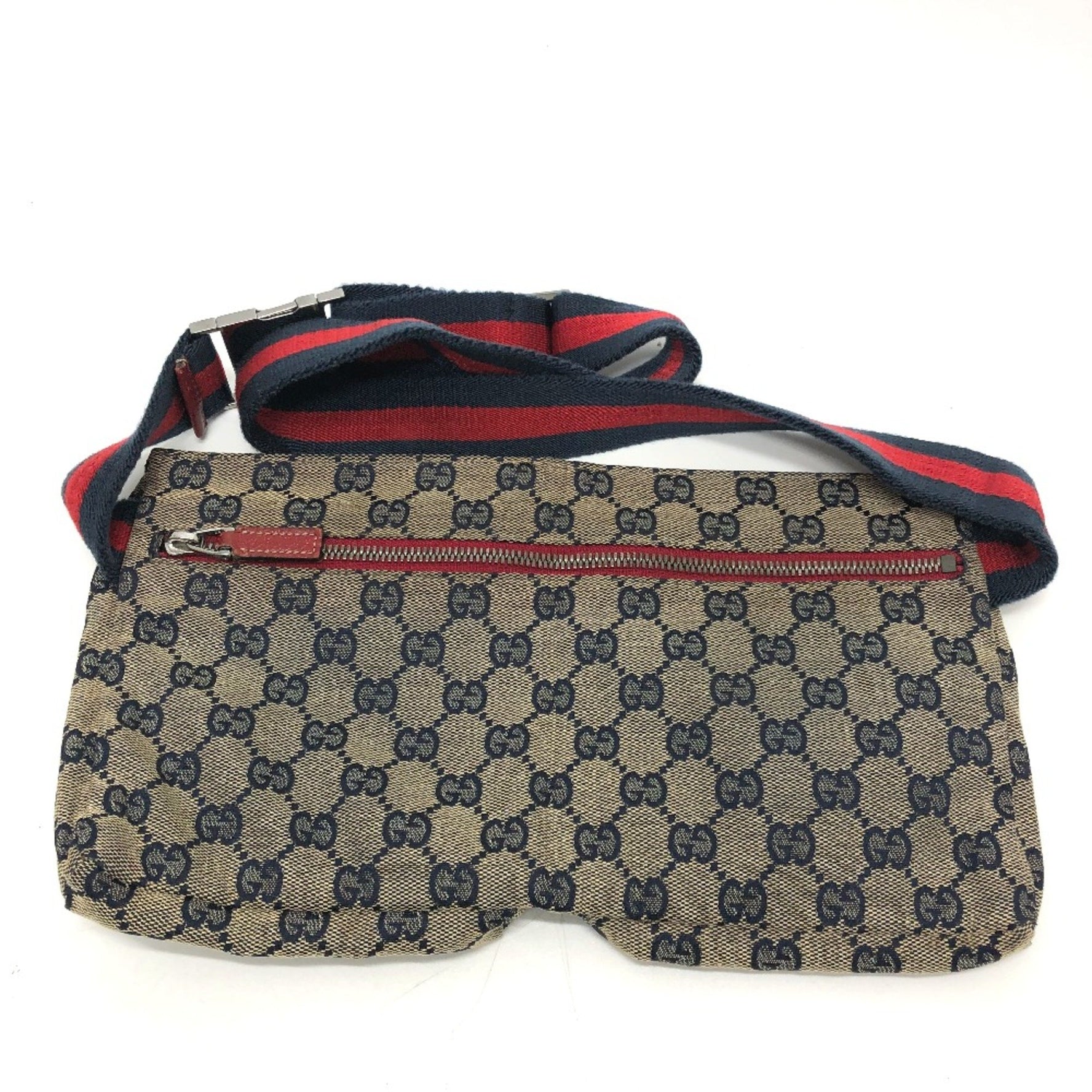 Gucci GG/logo Bag Waist Pouch Red SilverHardware