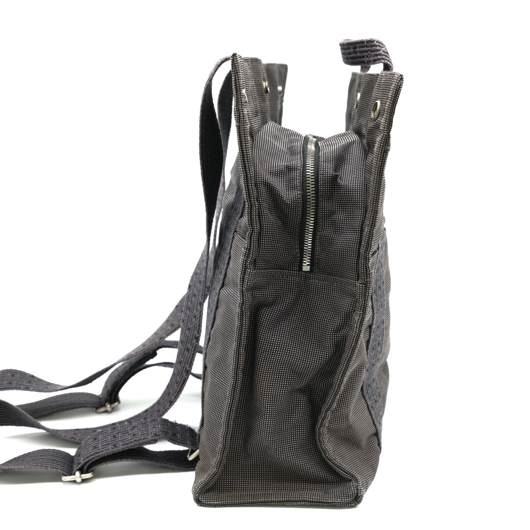 HERMES Backpack Air Line Ad MM Grey Nylon Canvas