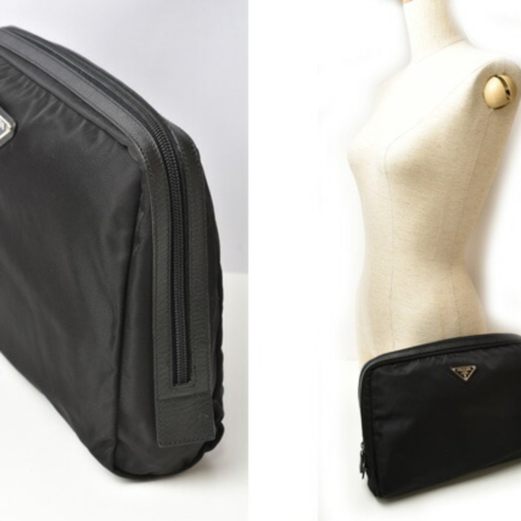PRADA Pouch Travel Clutch VELA Nylon