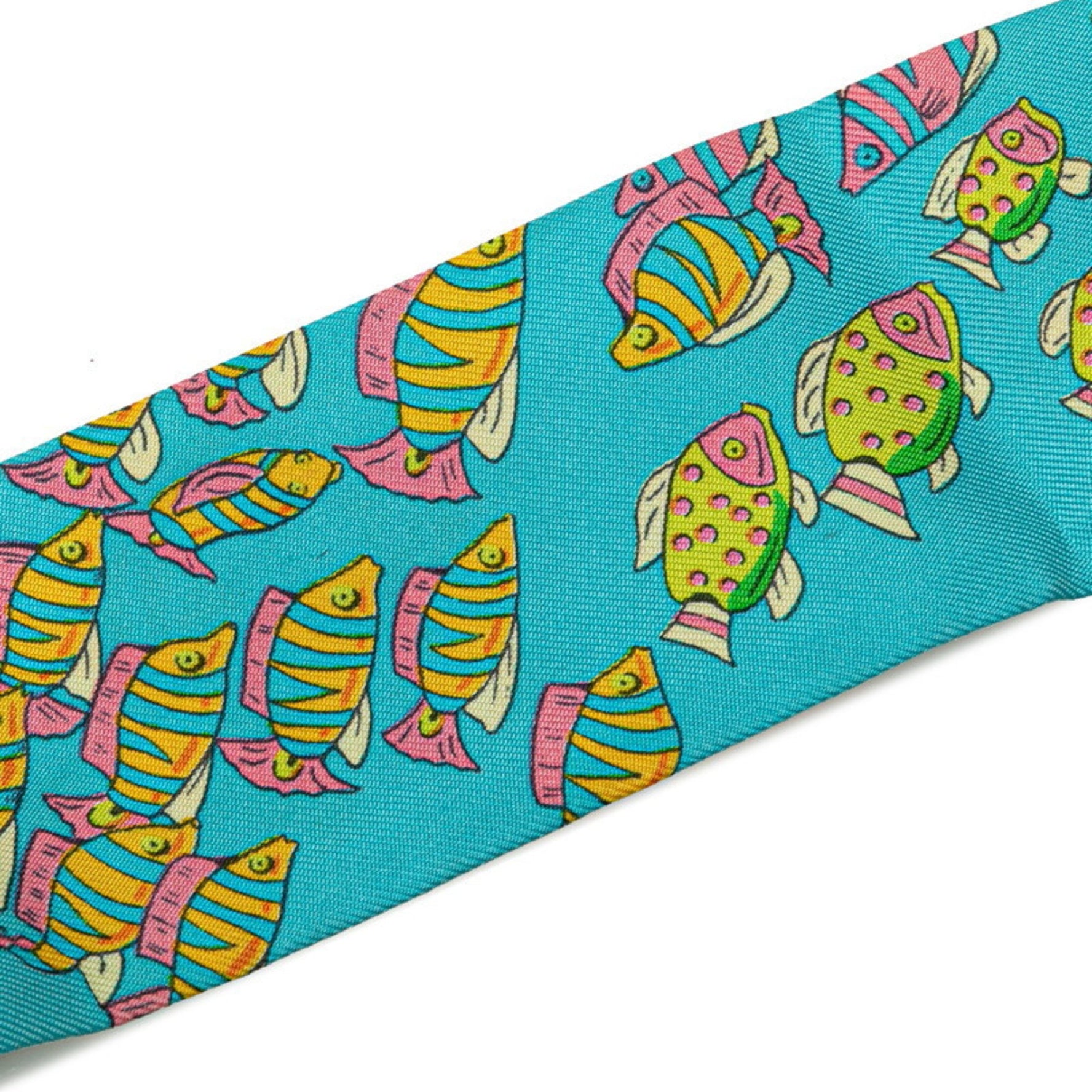 Hermes Hermès Twilly "RENCONTRE OCEANE" Scarf, Blue Multicolor Silk