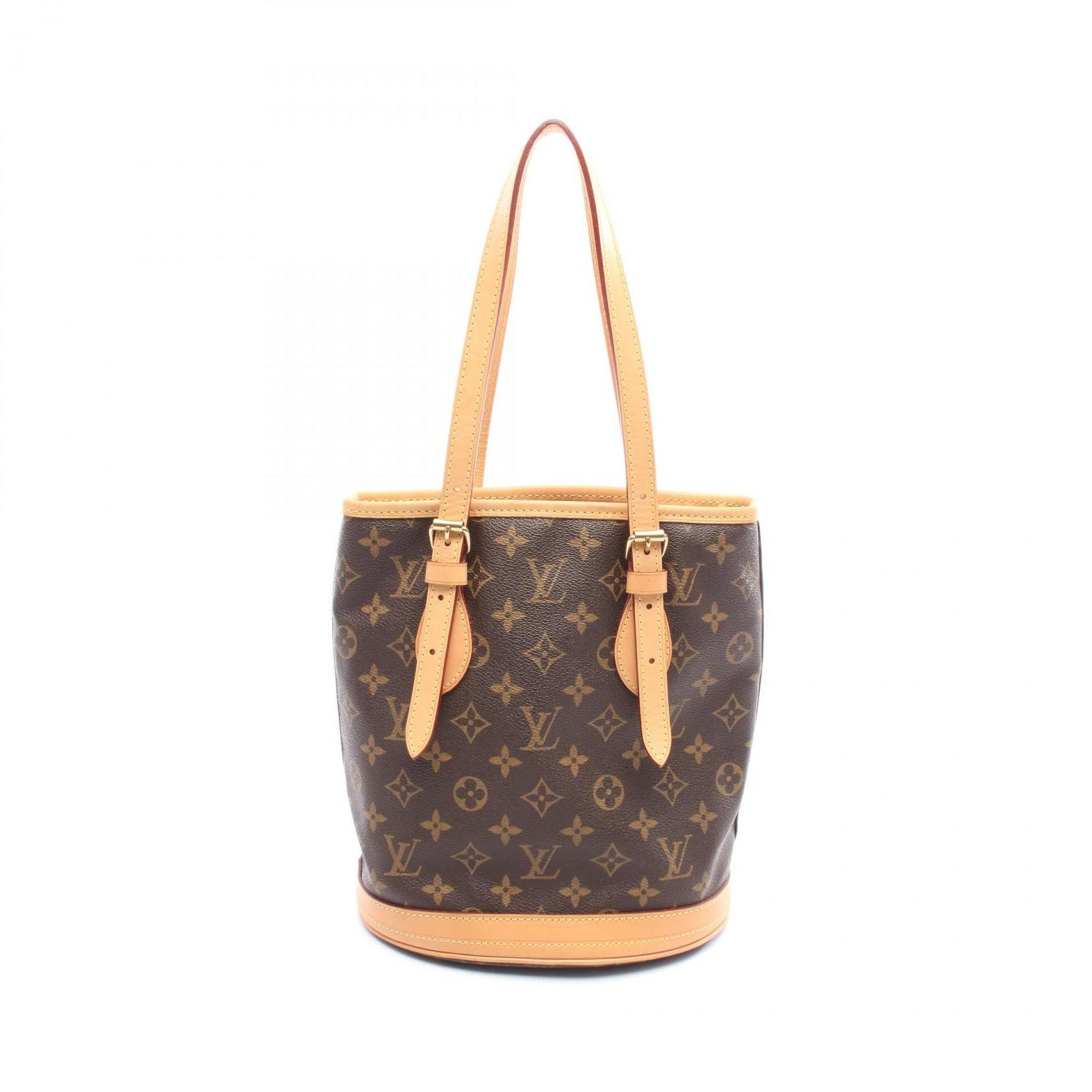 Louis Vuitton Bucket PM Handbag, Coated Canvas and Leather, Monogram