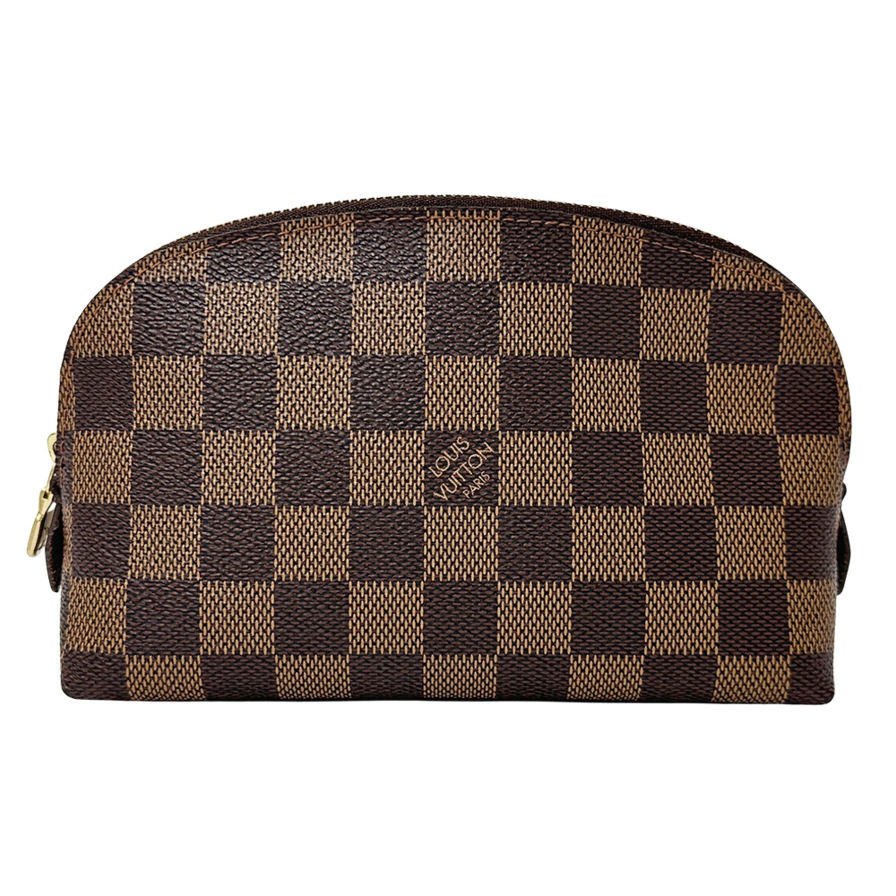Louis Vuitton Damier Pouch, Brand Name Cosmetic PM Brown, Small Item Case