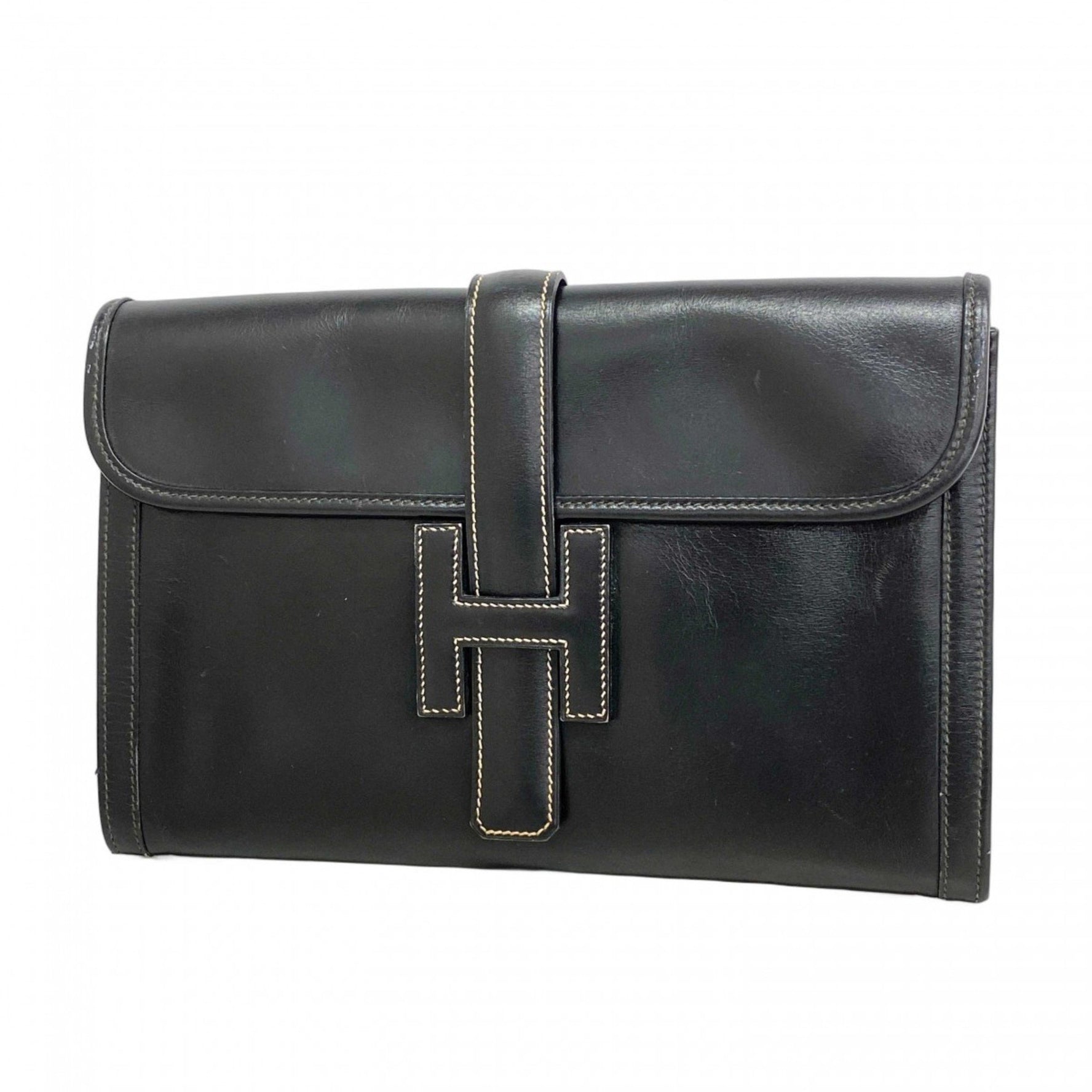 Hermes Hermès Jige PM Clutch Bag in Box Calf Leather, 〇S Stamped, Men's/Women's