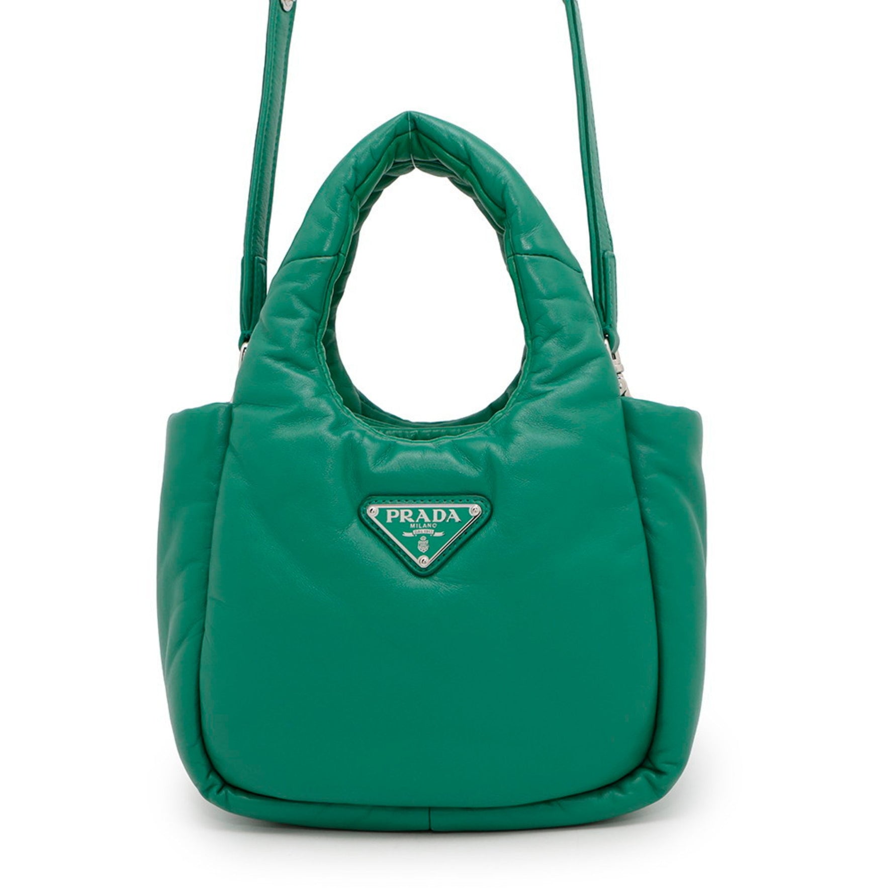 Prada Triangle Mini Handbag in Soft Nappa Leather (1BA359) - 2-Way