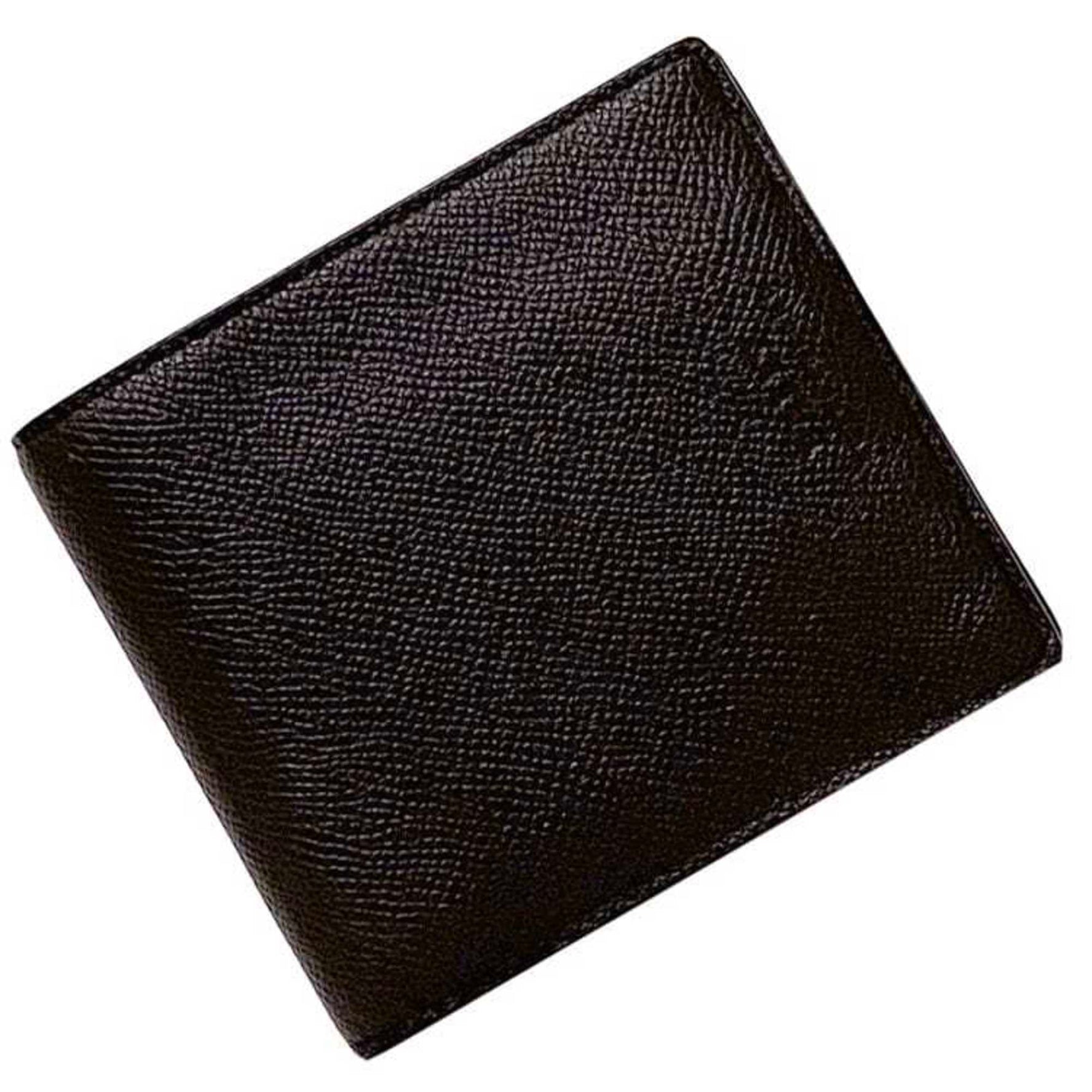 Bally Bi-fold Wallet Unused Leather Grain Folding Compact