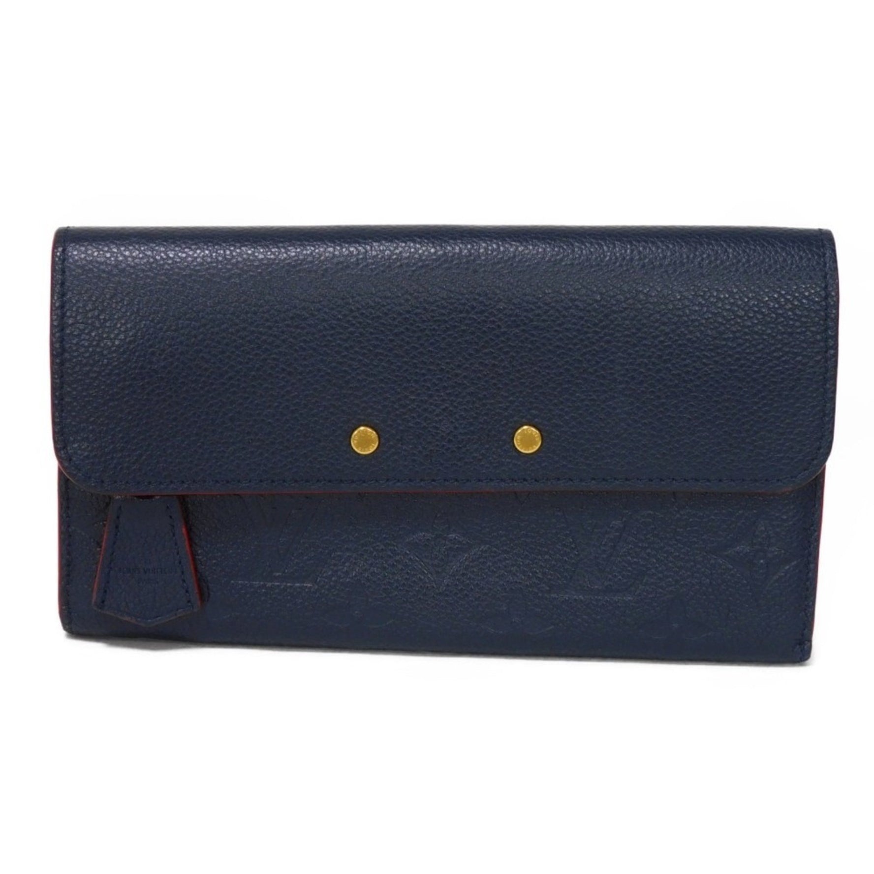 Louis Vuitton Long Wallet Portefeuille Pont Neuf LV Flower Navy Red Monogram Empreinte Marine Rouge Men's Billfold