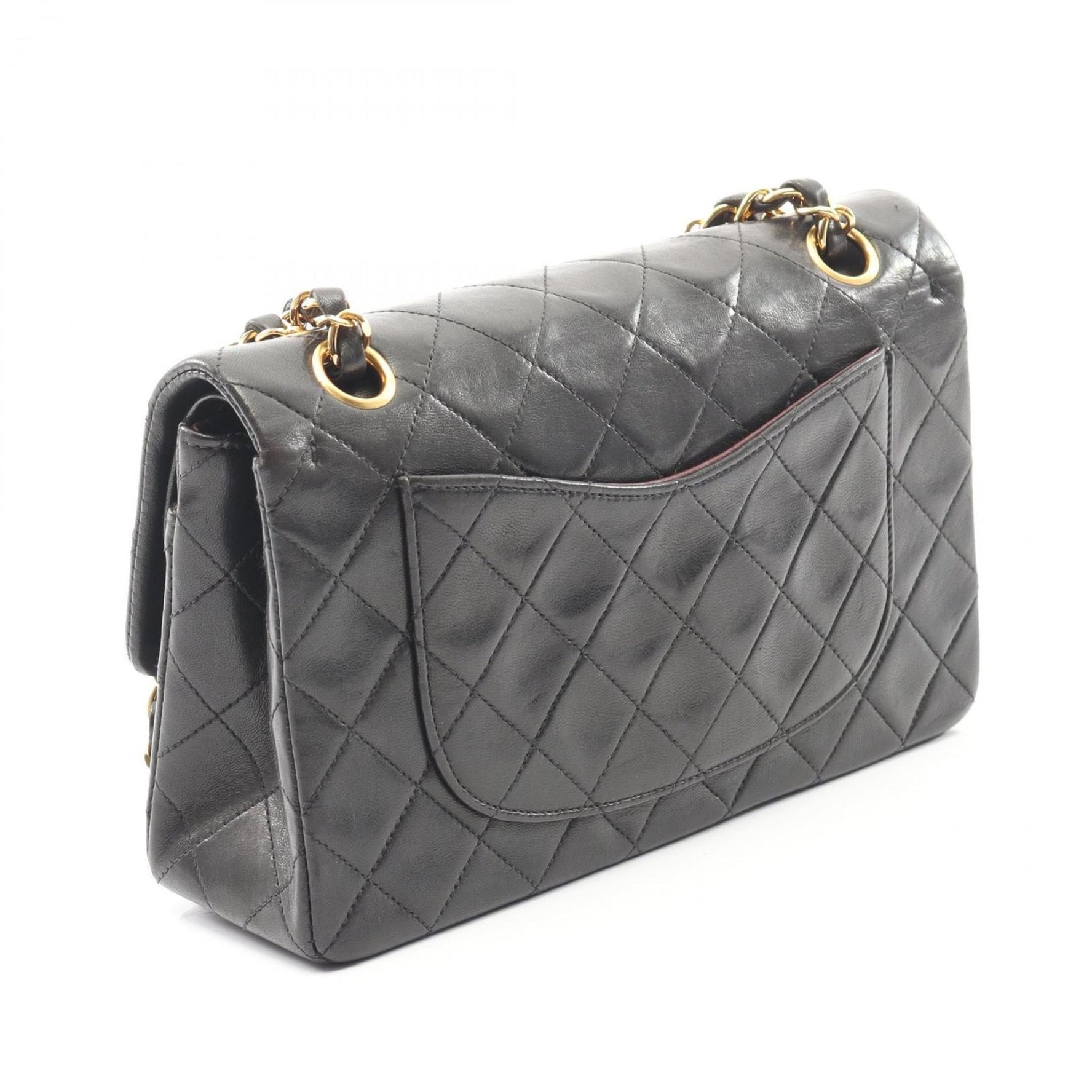 CHANEL Matelasse Double Flap Shoulder Bag in Lambskin Leather