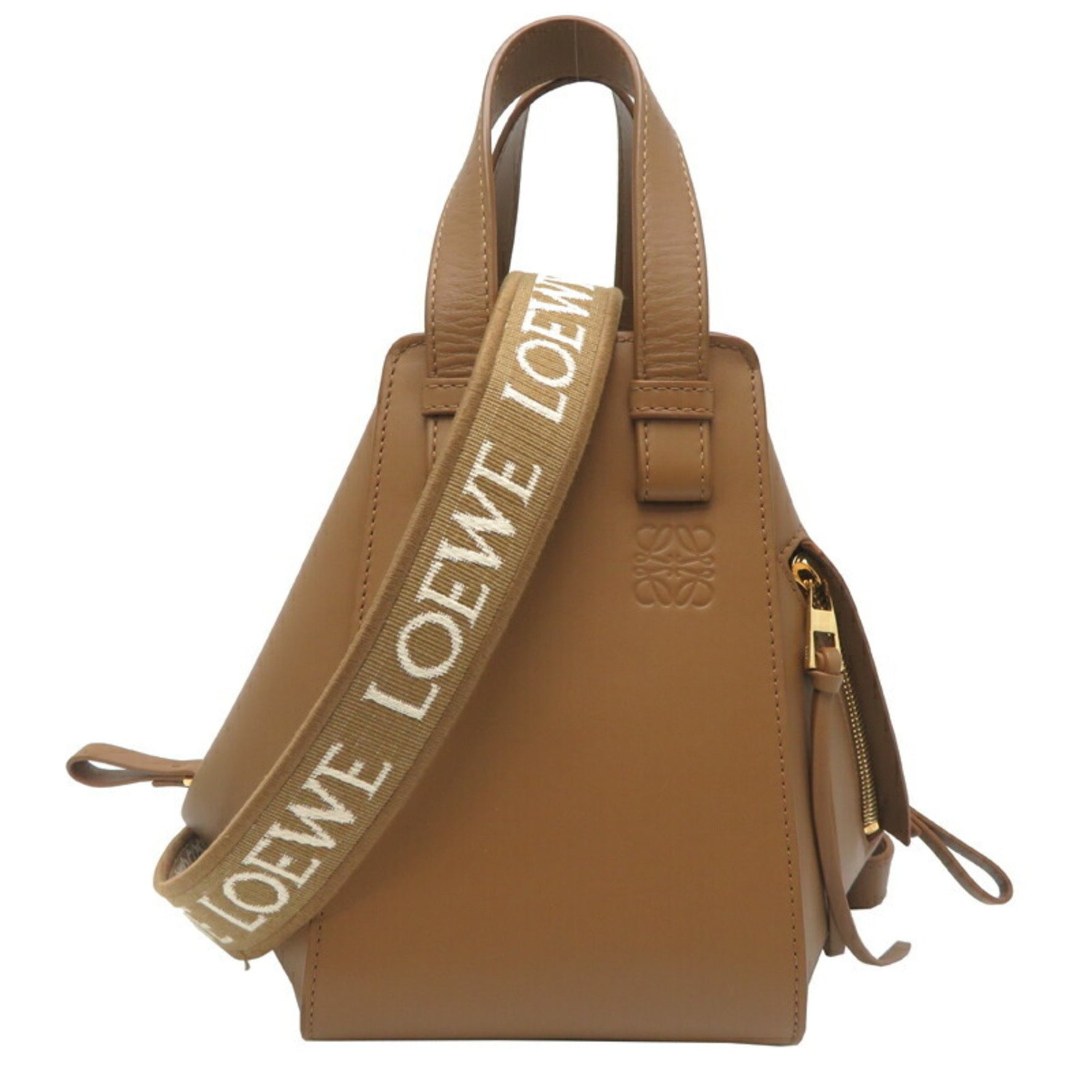 Loewe Hammock Compact Handbag Leather Light Brown