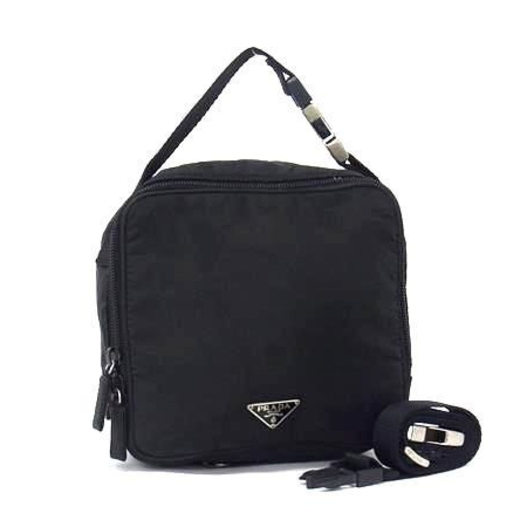 PRADA Shoulder Bag/Waist Bag in Nylon with Triangular Plates Pochette, Belt