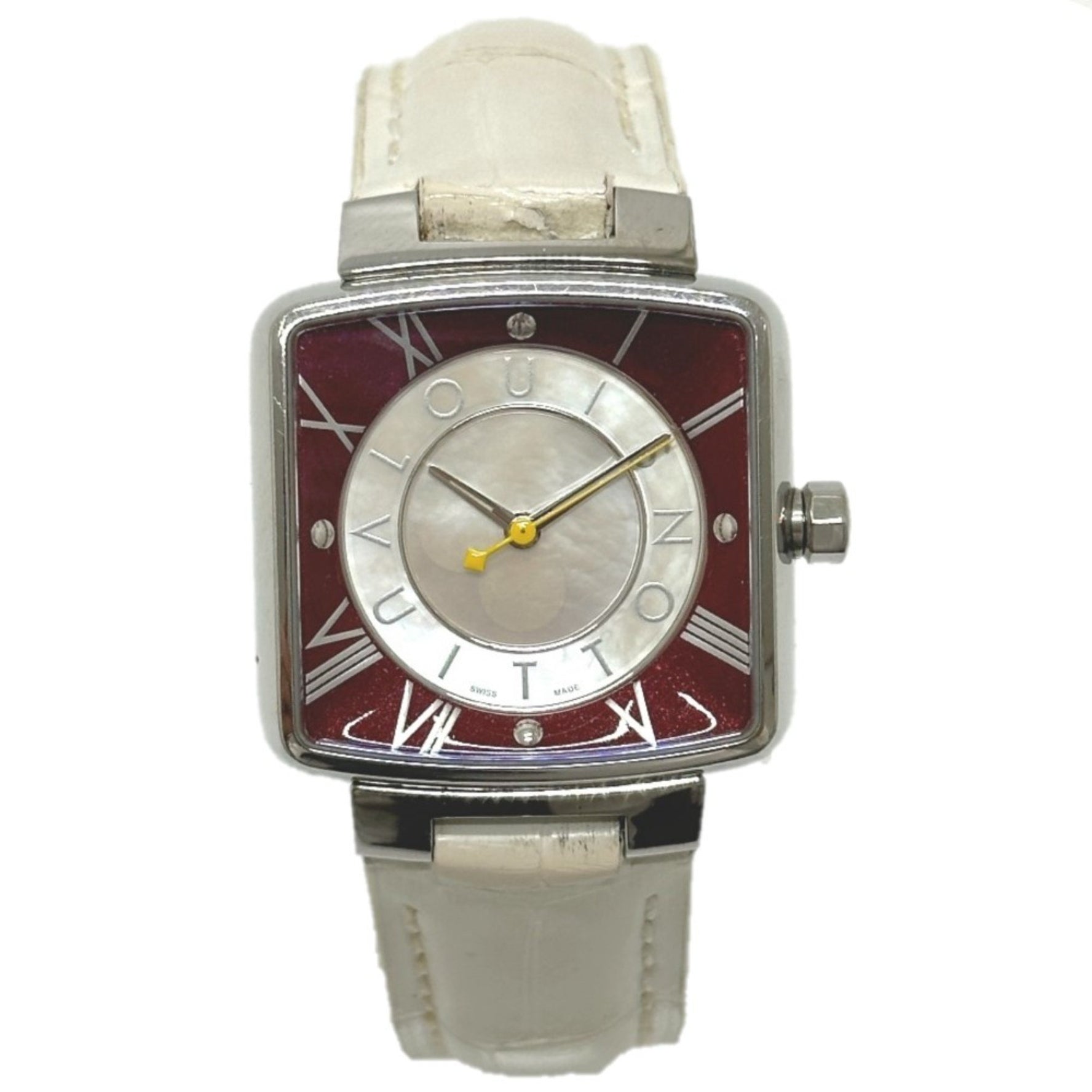 Louis Vuitton Quartz Wristwatch Wine red Based
