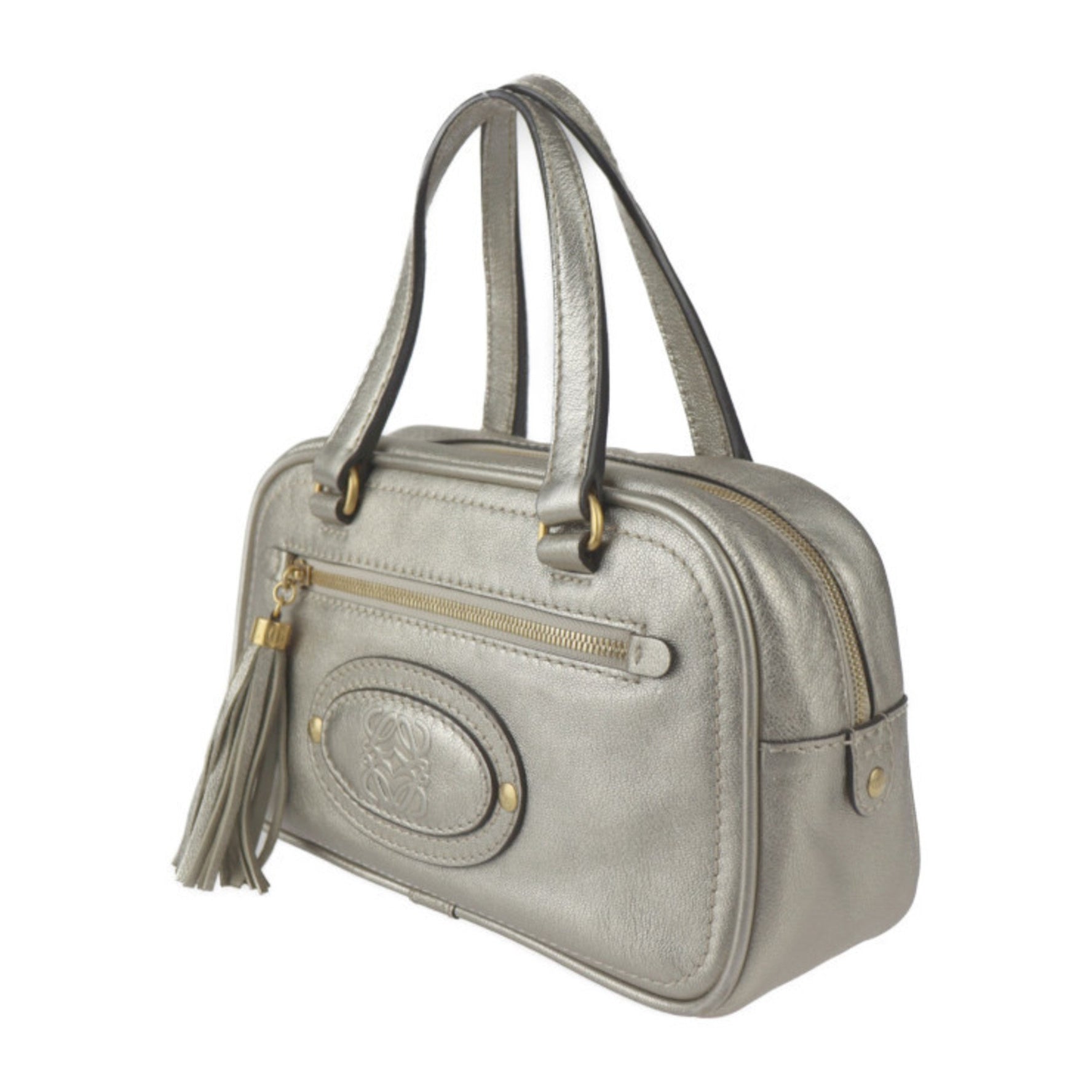 LOEWE Handbag - Leather Gold Anagram Tassel